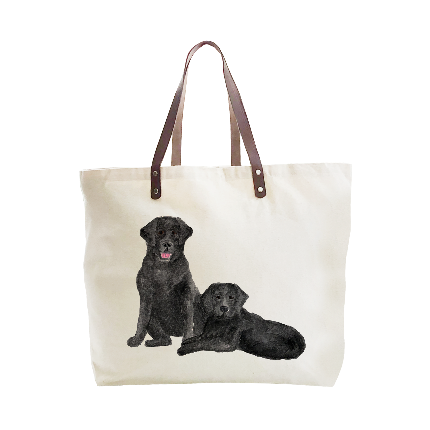 two black labs large tote