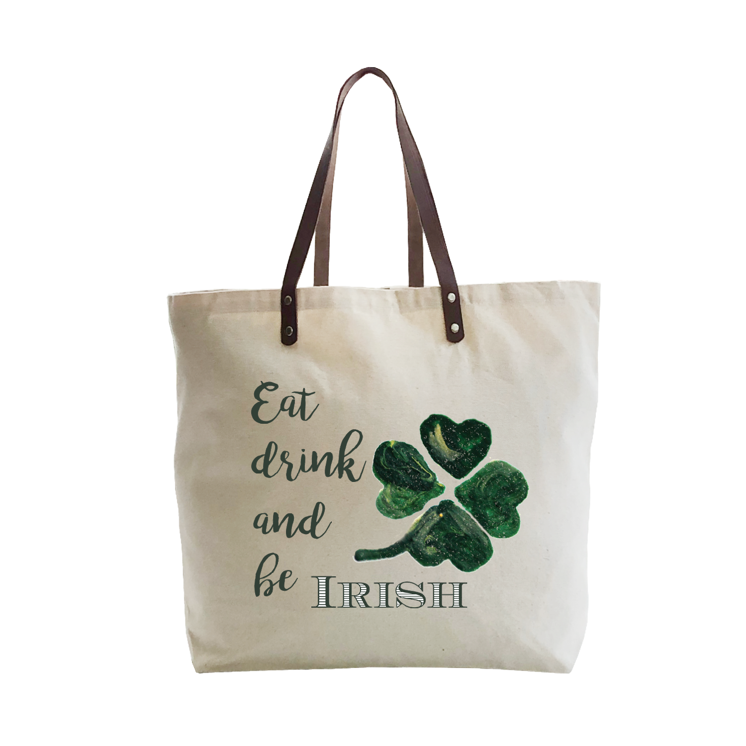 eat drink irish large tote