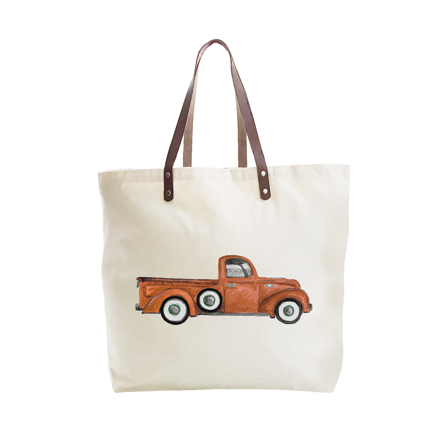 orange truck large tote