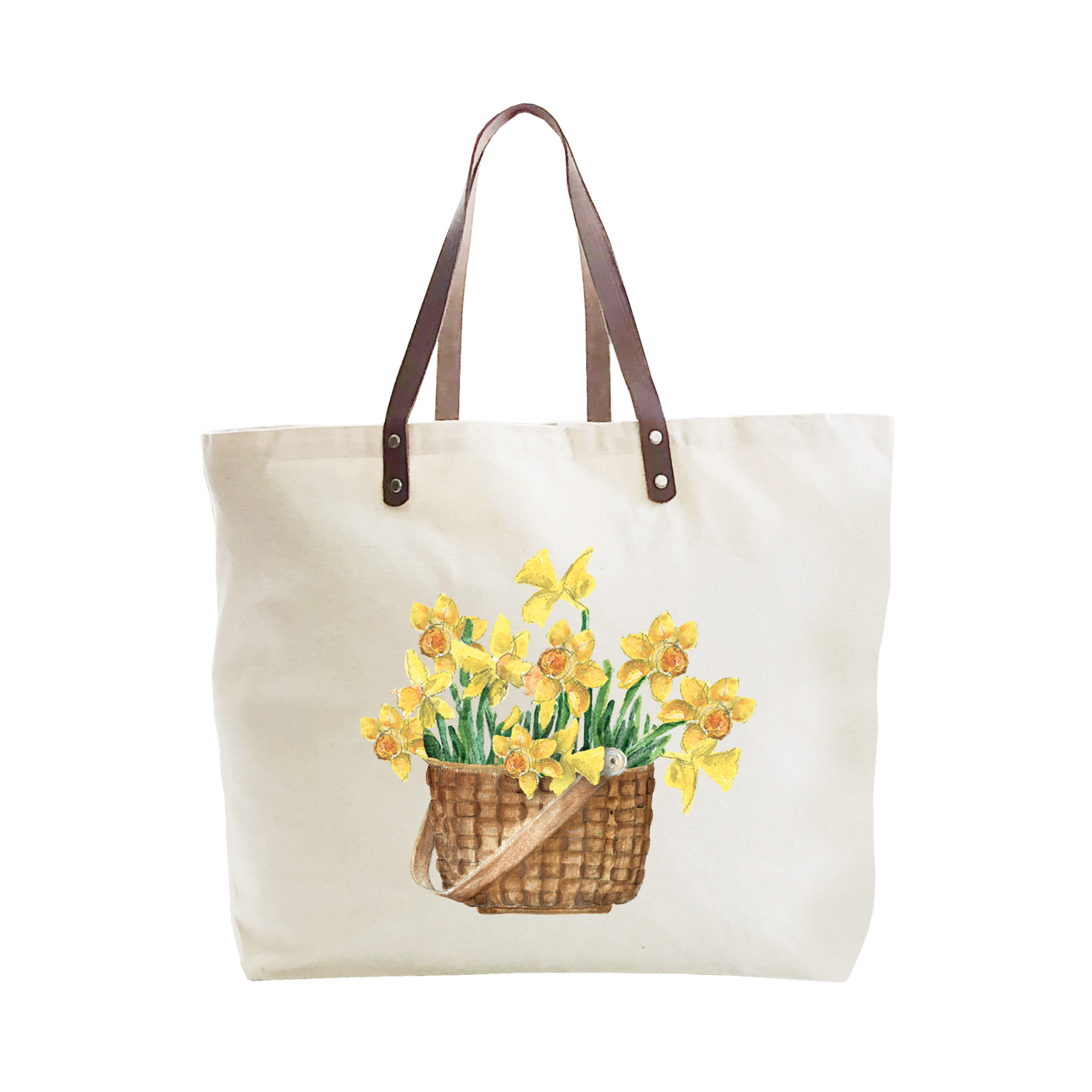daffodils in nantucket basket large tote