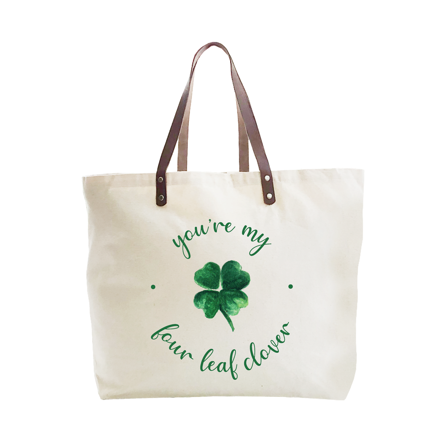 you're my four leaf clover large tote