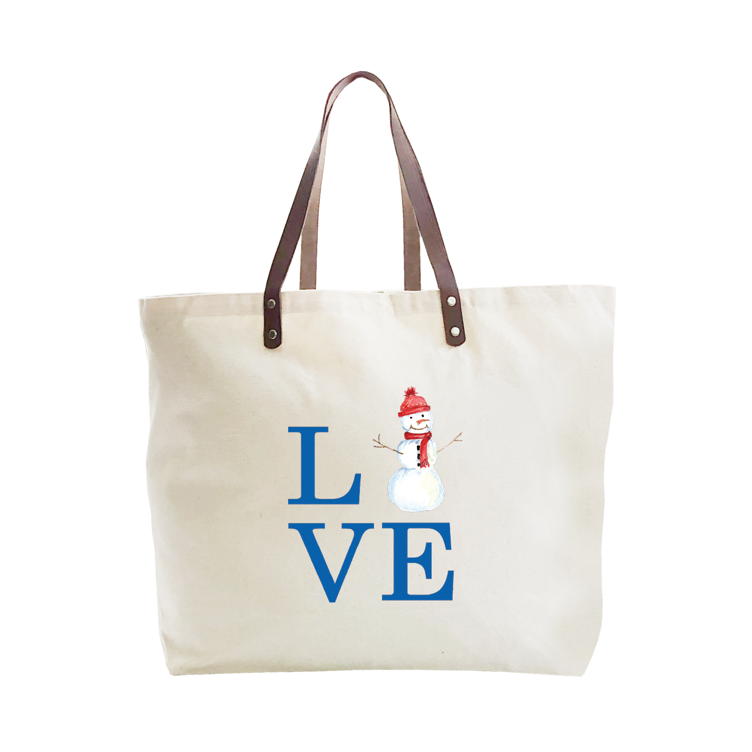 love snowman large tote