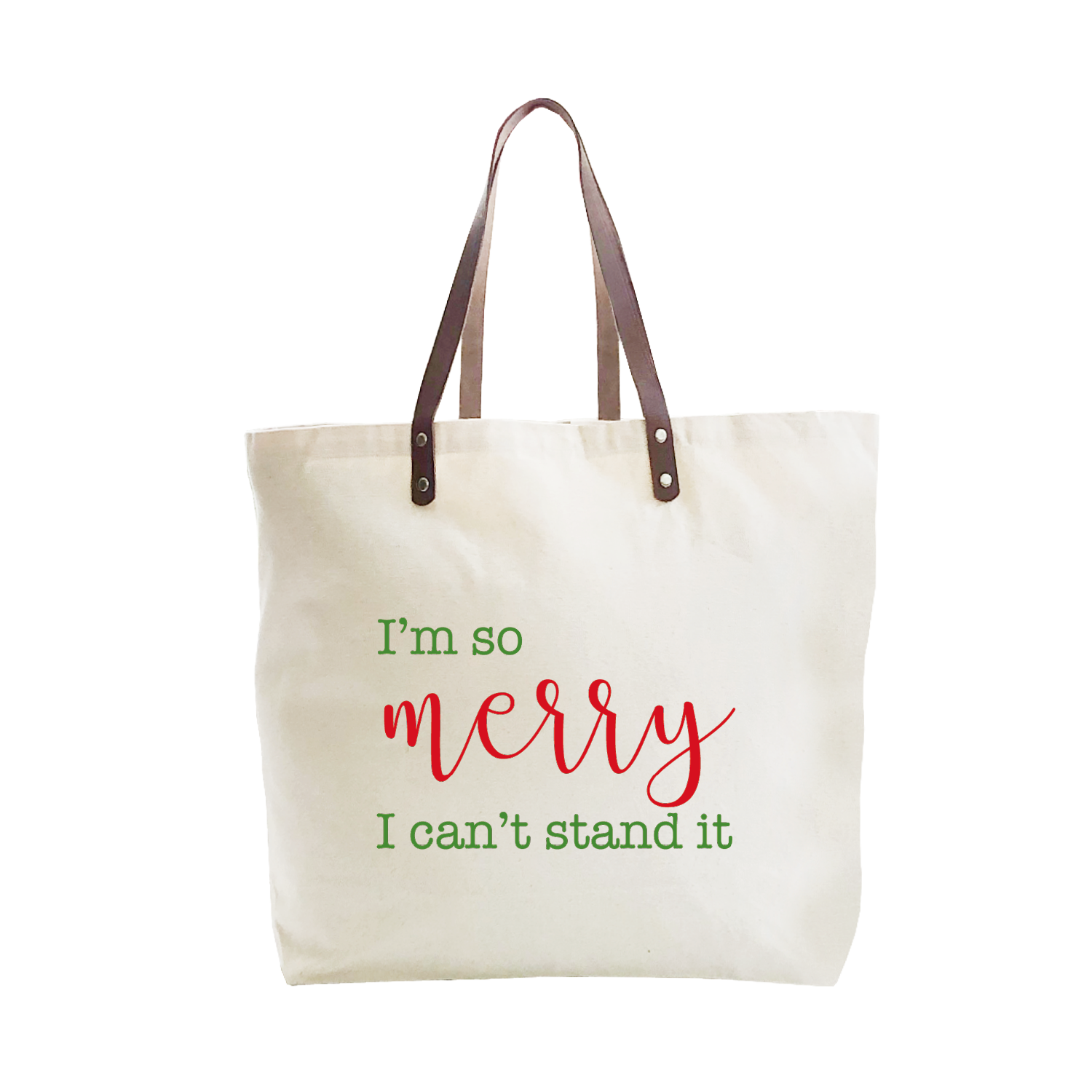 i'm so merry large tote