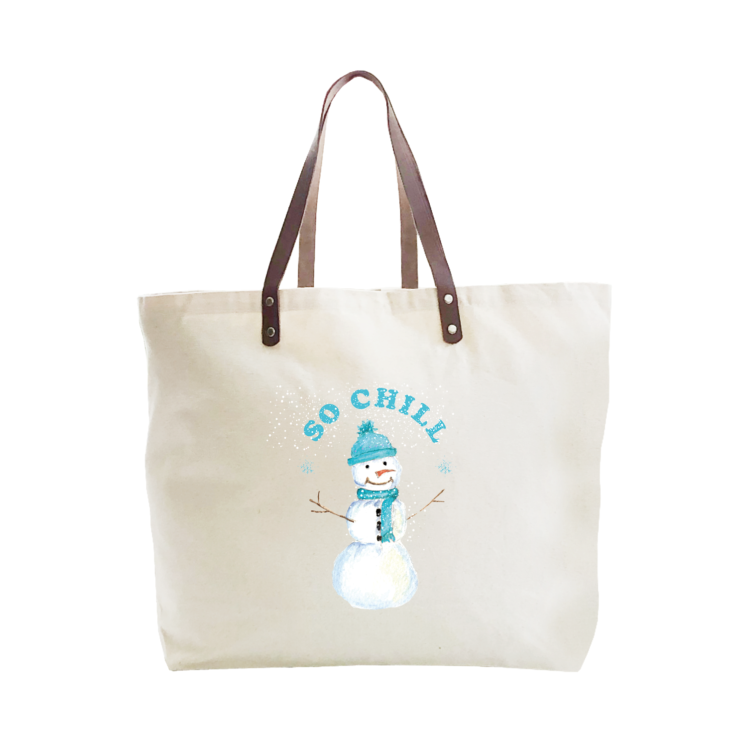 so chill snowman large tote