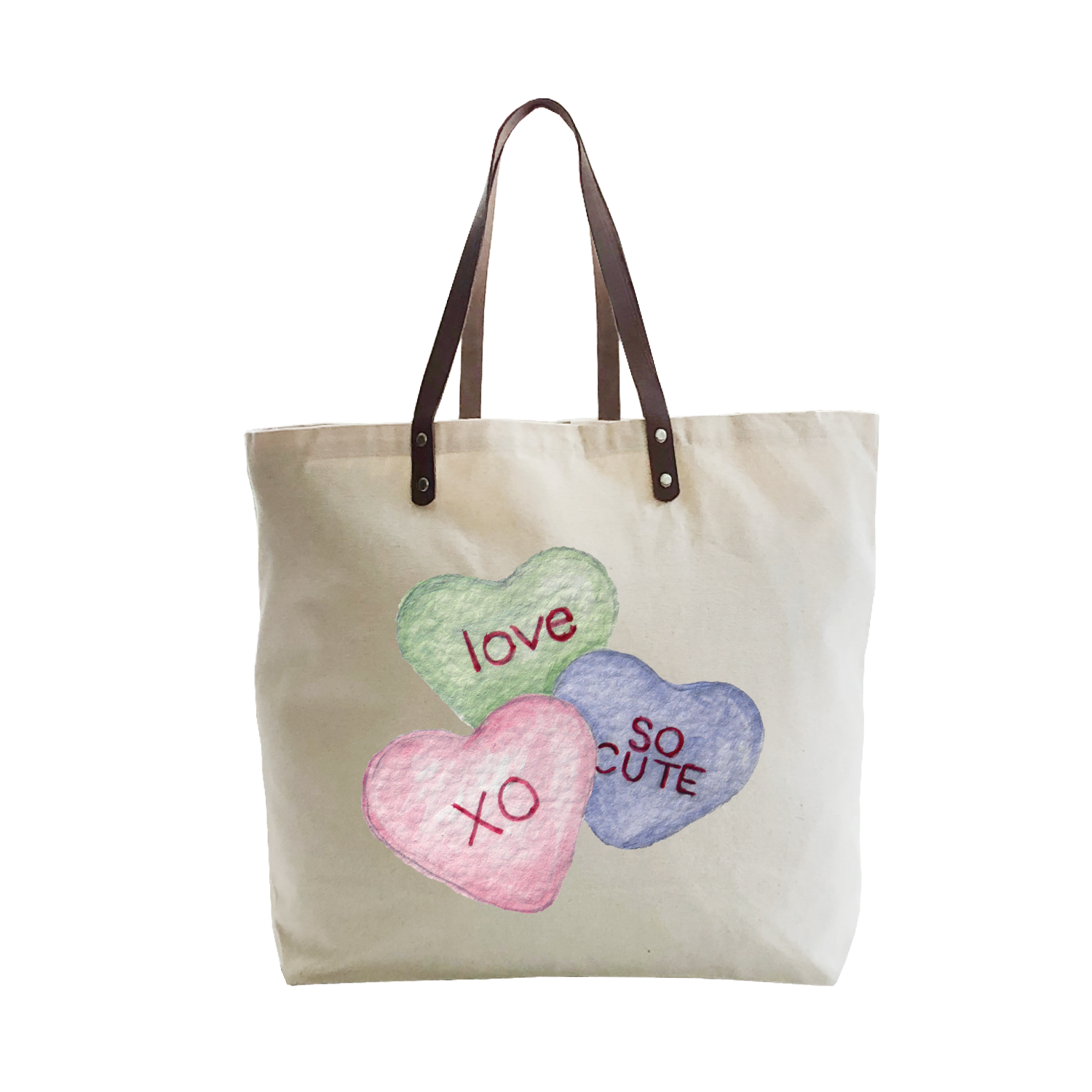 sweet hearts candy large tote