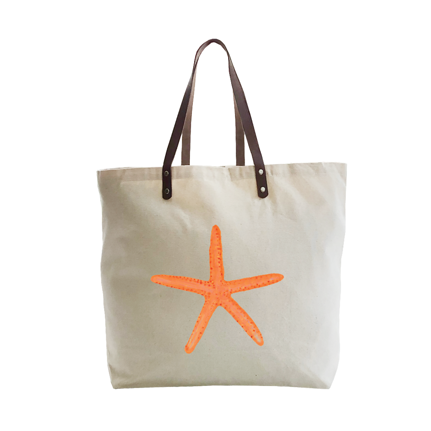 starfish orange large tote