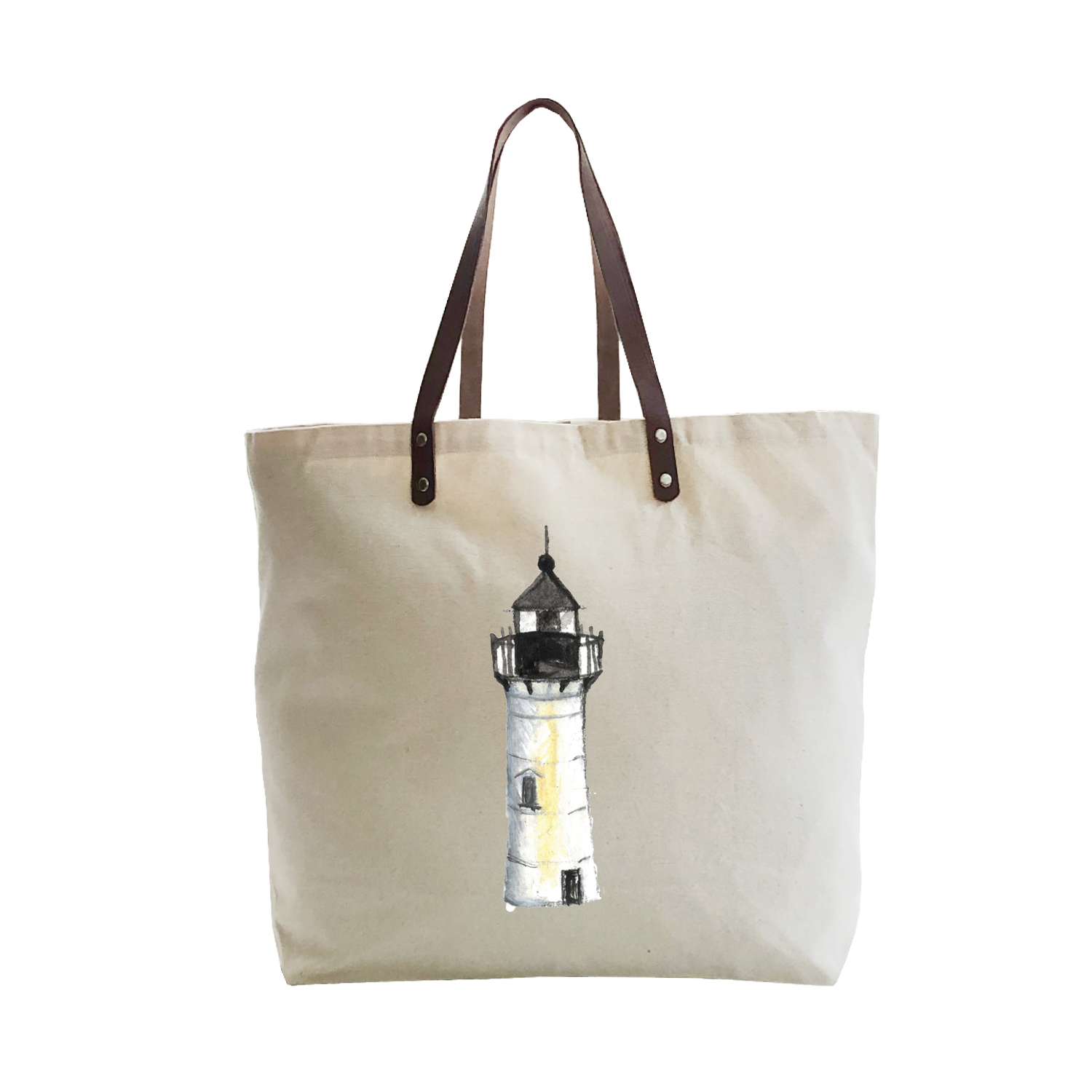 white lighthouse large tote