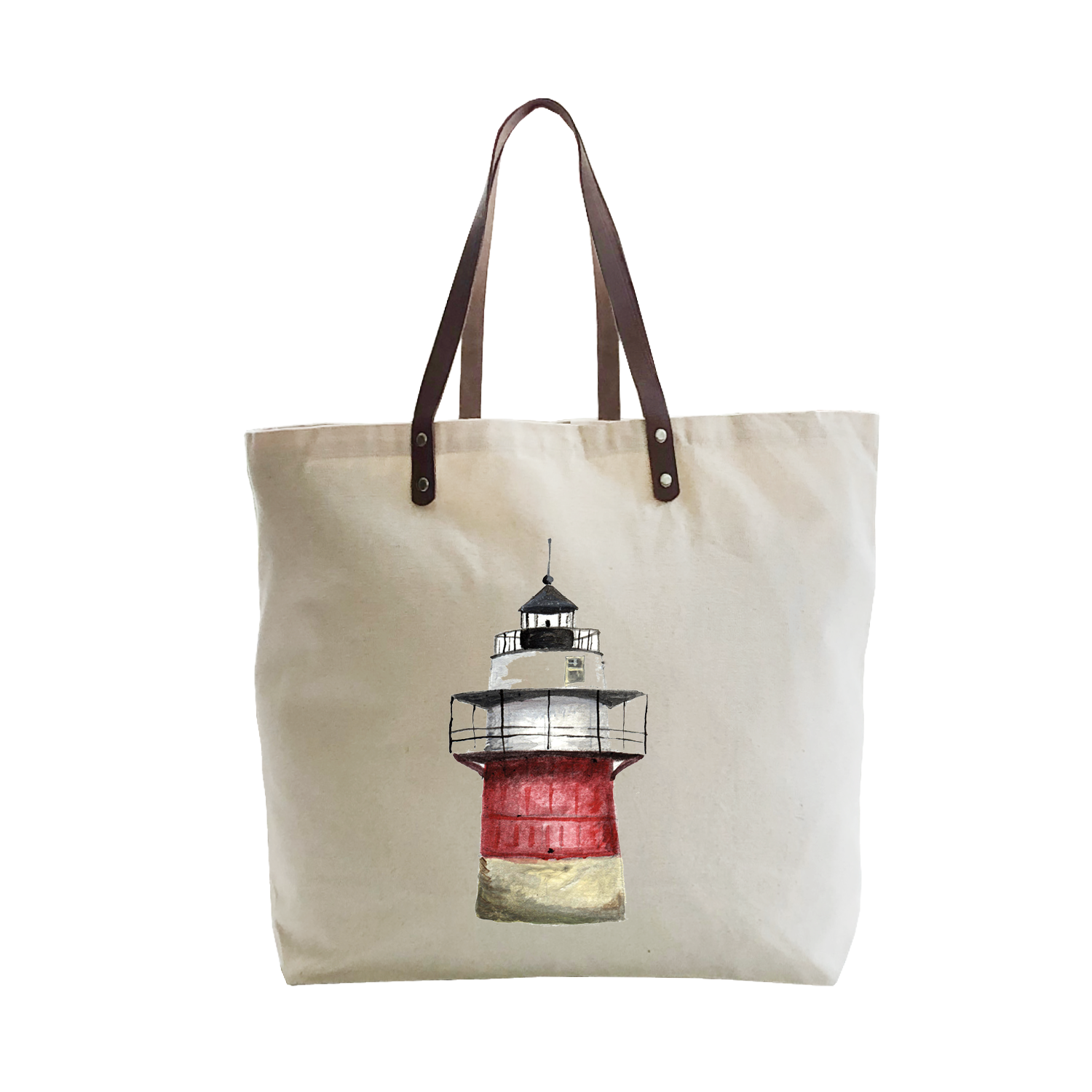 duxbury lighthouse large tote