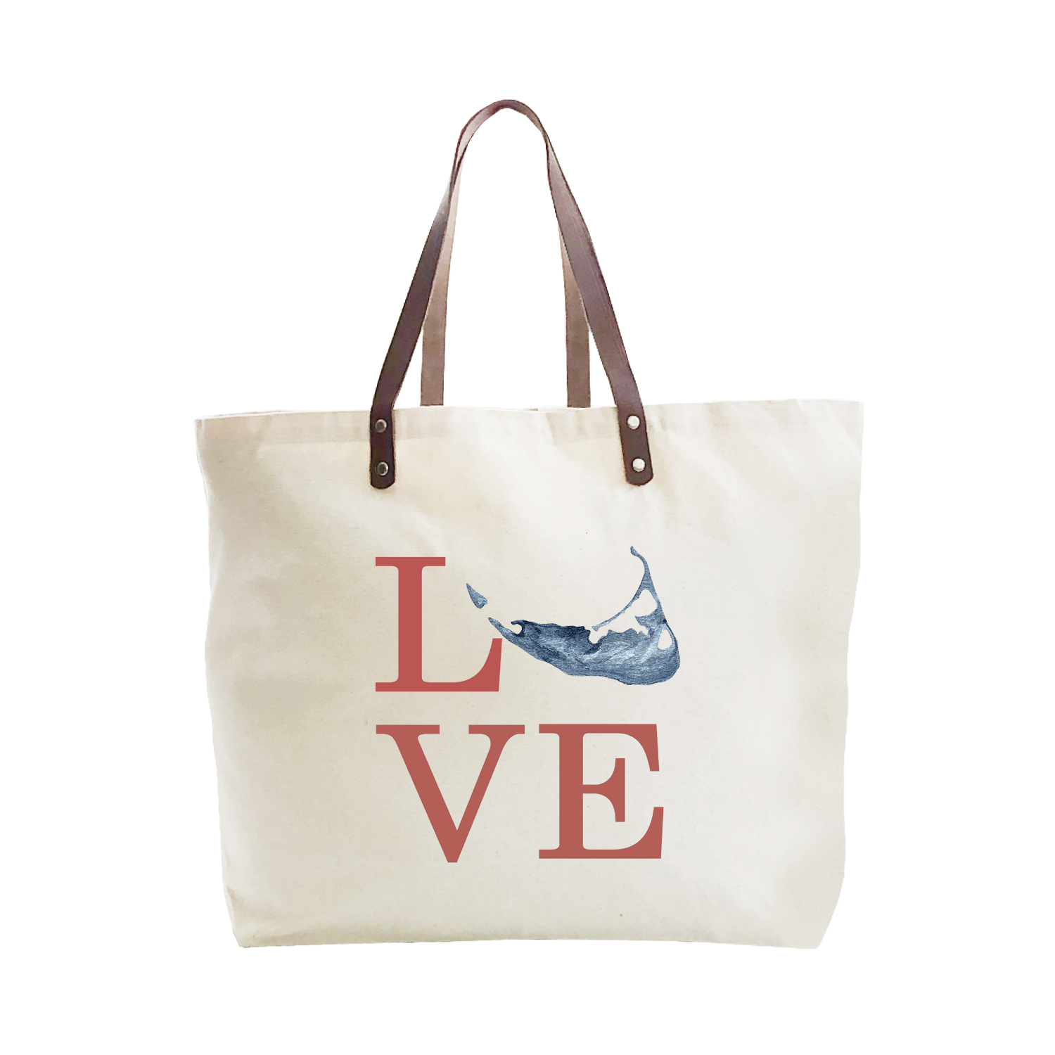 love nantucket island large tote