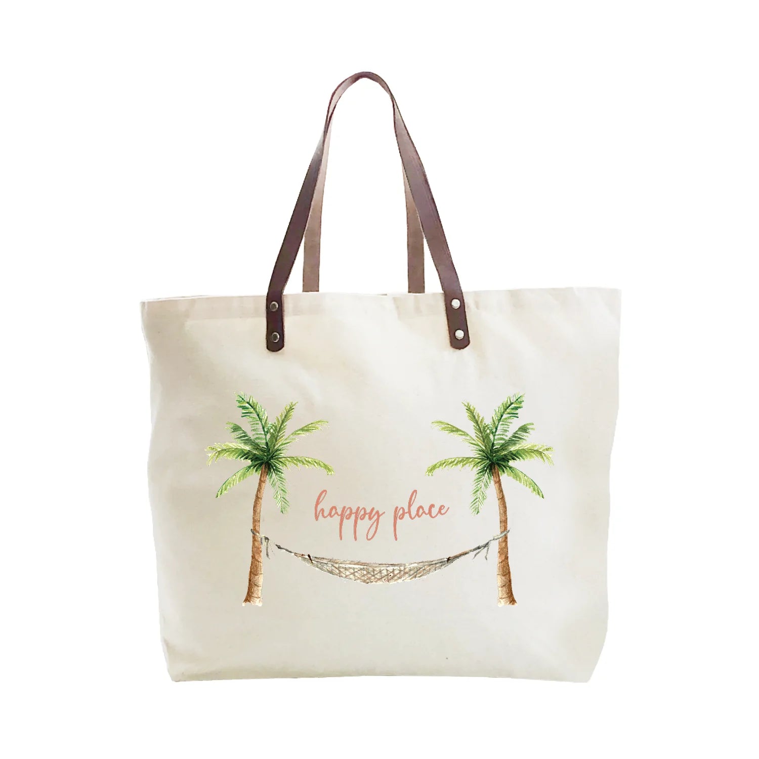 happy place large tote