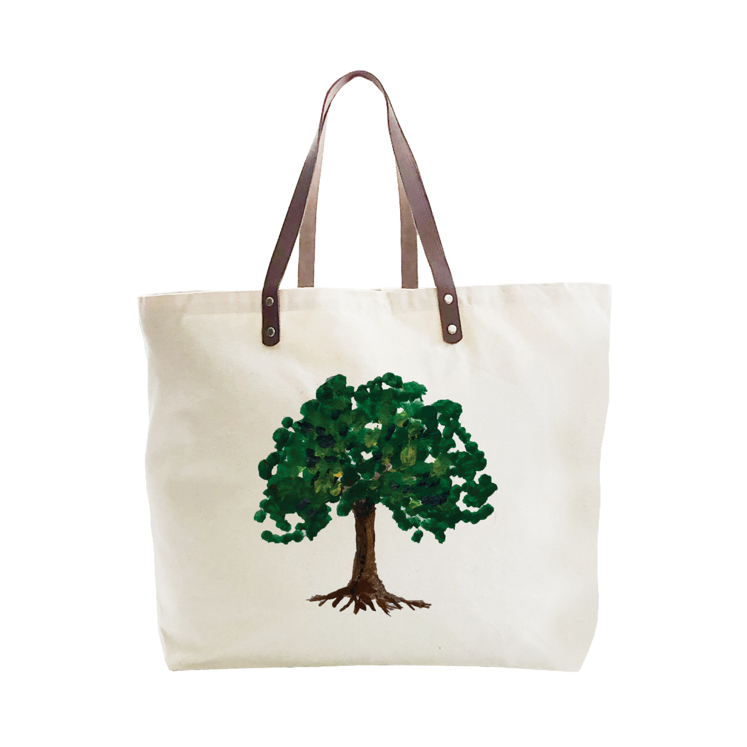 oak tree with roots large tote