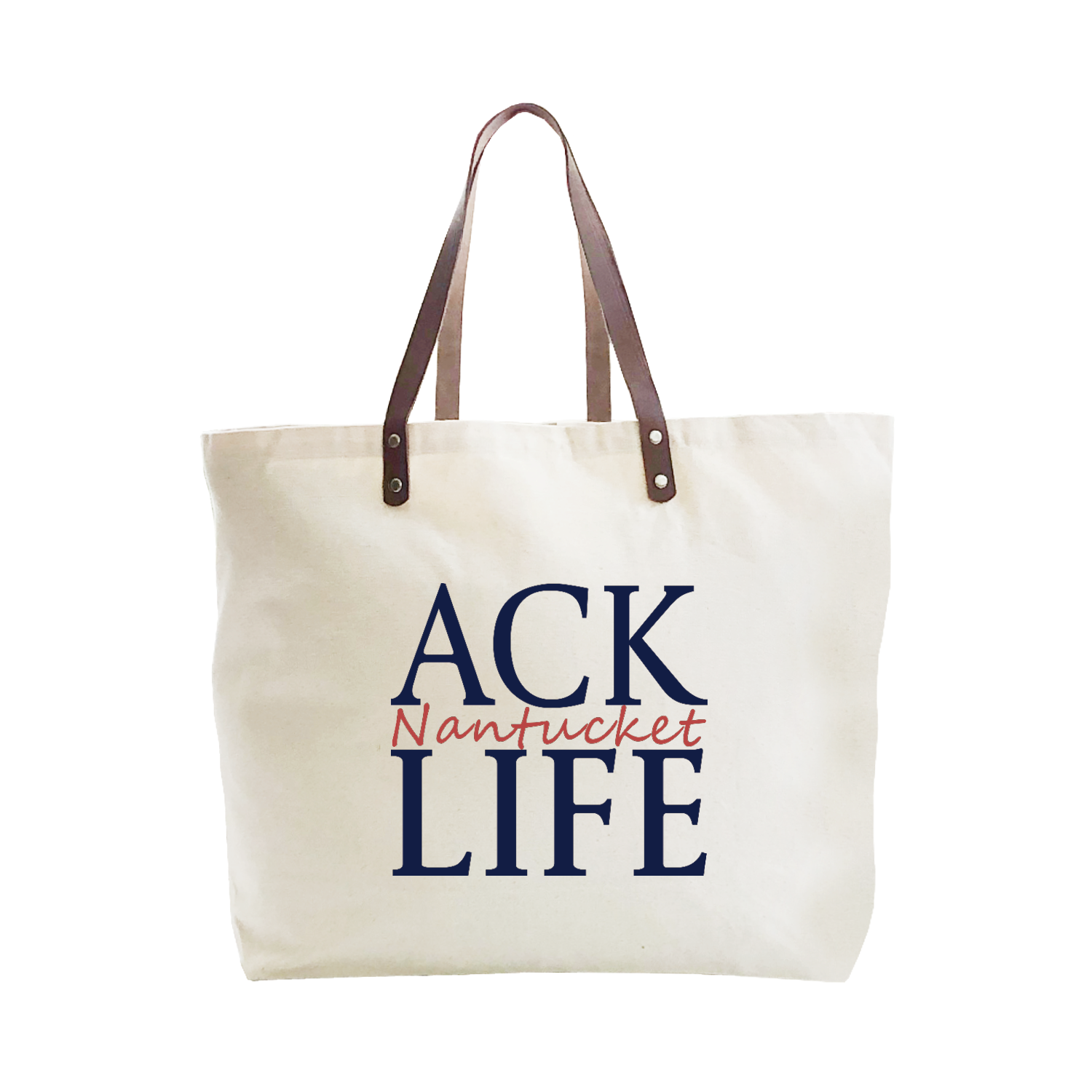 ACK Life Nantucket in nantucket red large tote