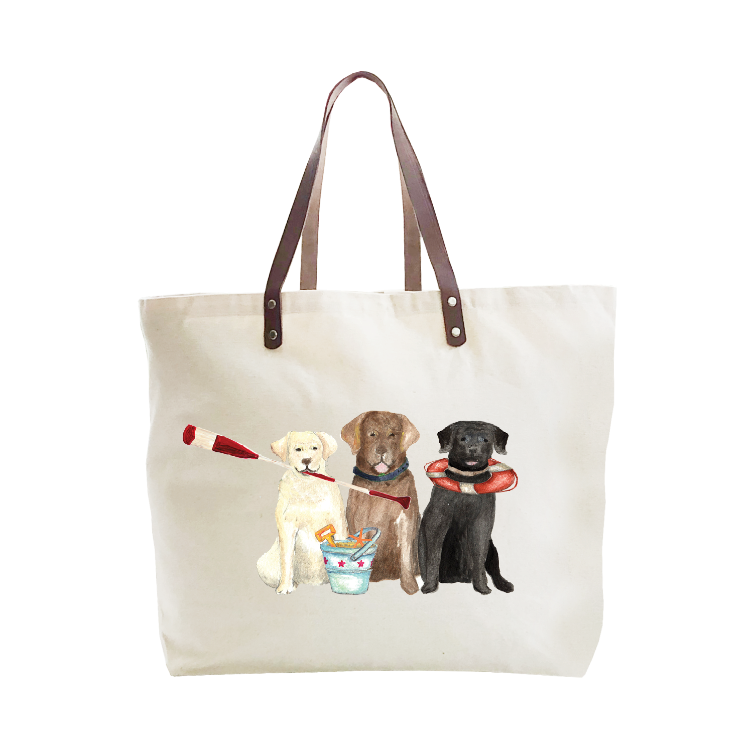 three labs nautical large tote