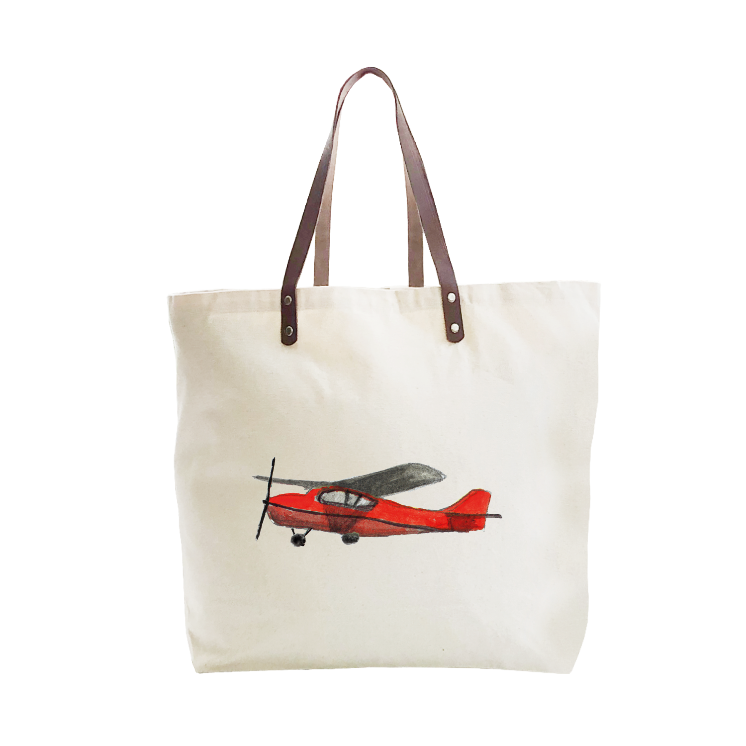 red airplane large tote