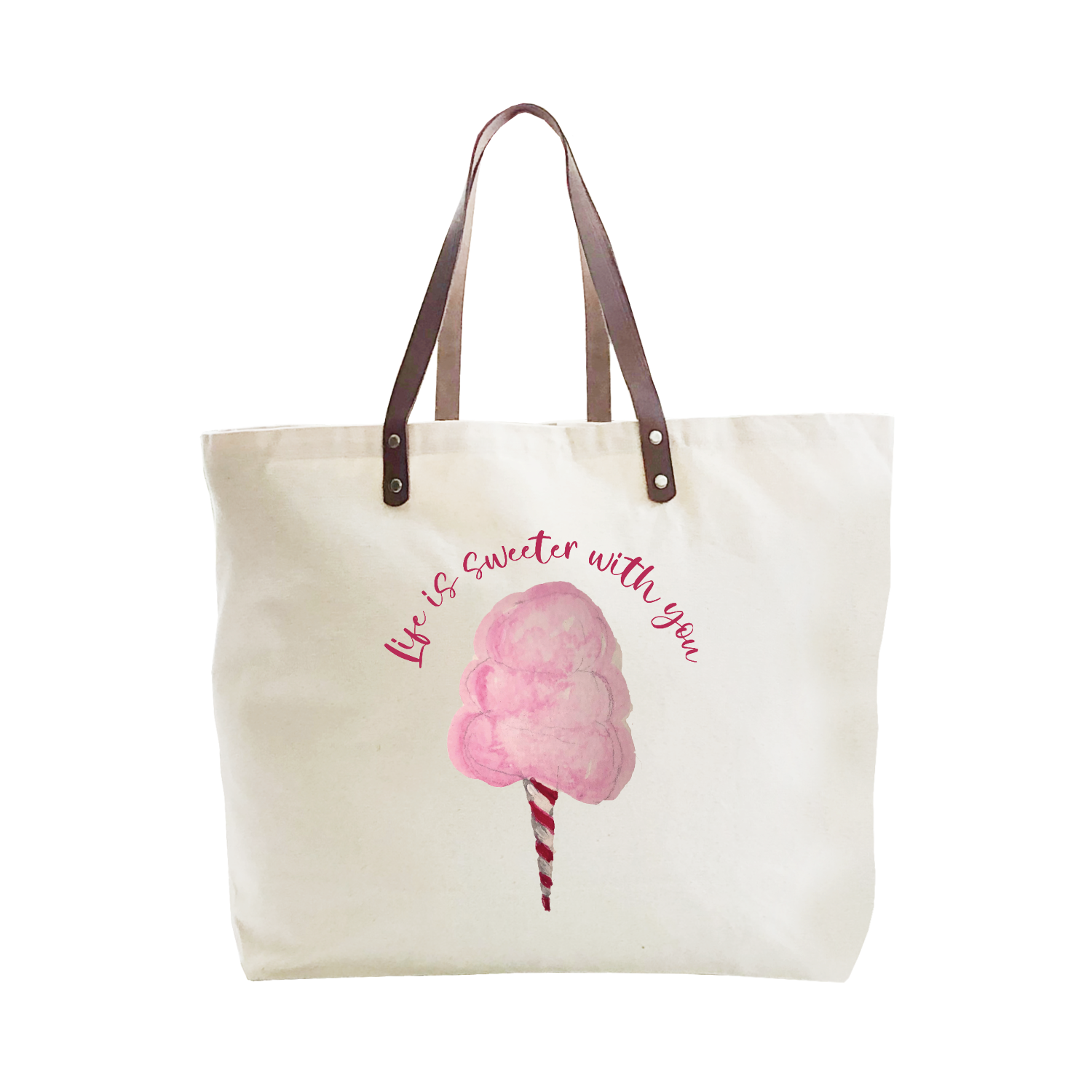 life is sweeter with you large tote