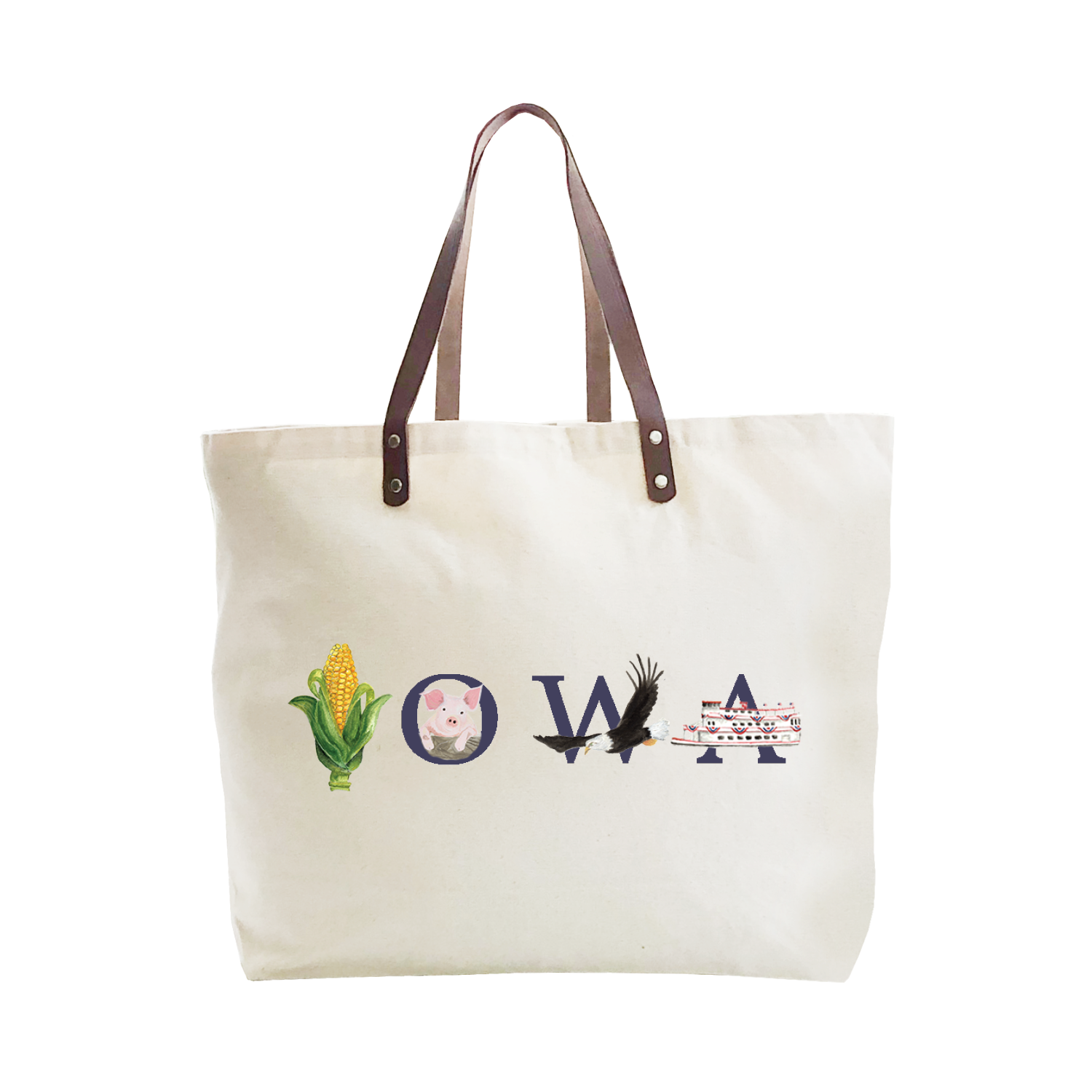 iowa navy large tote