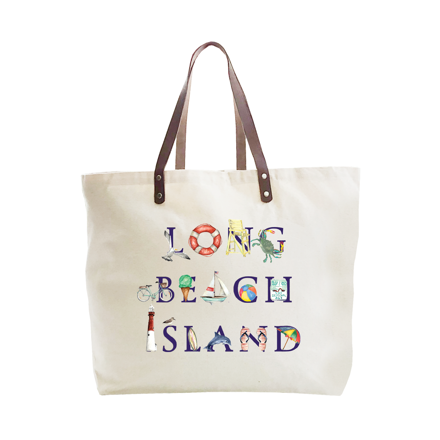long beach island (new) large tote
