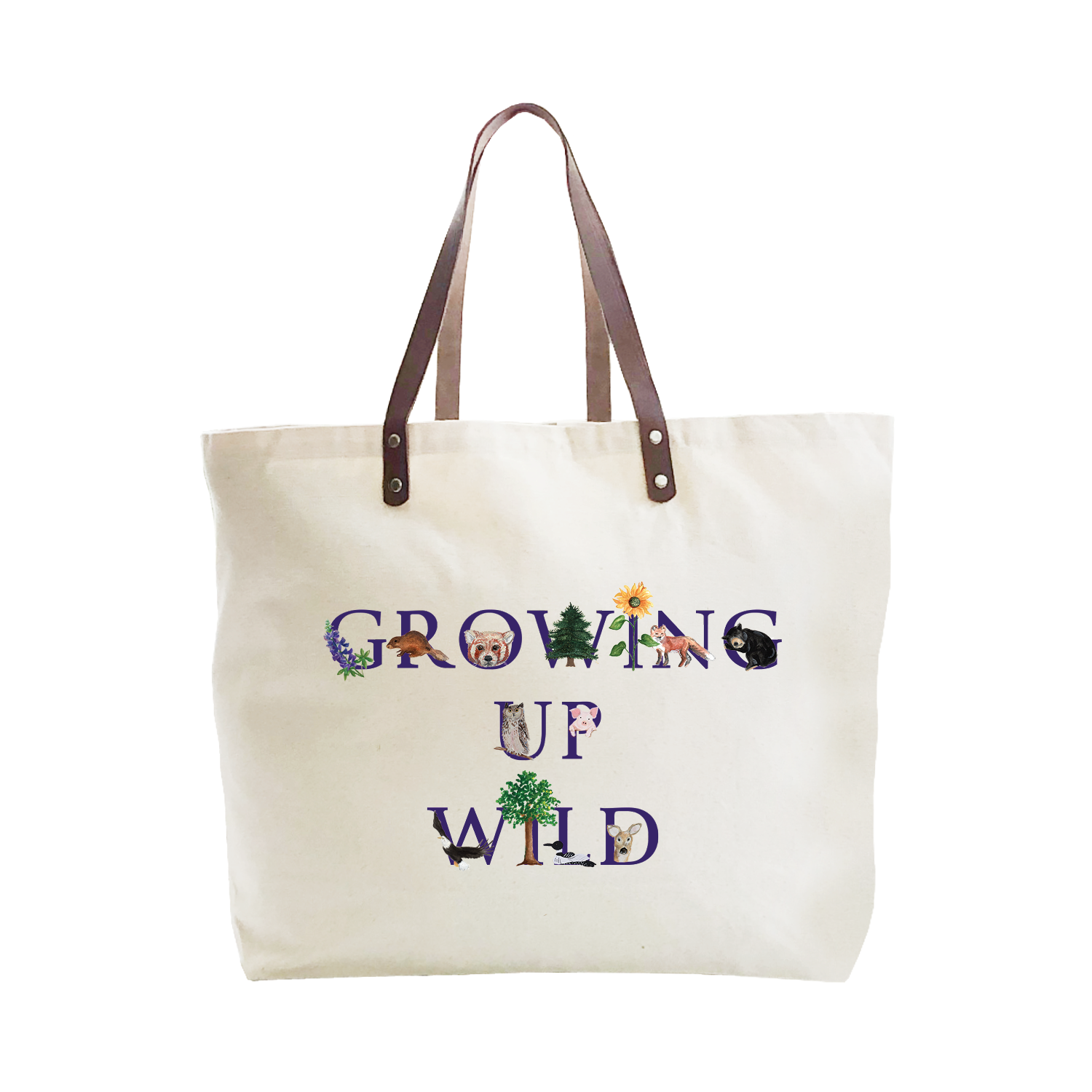 growing up wild large tote