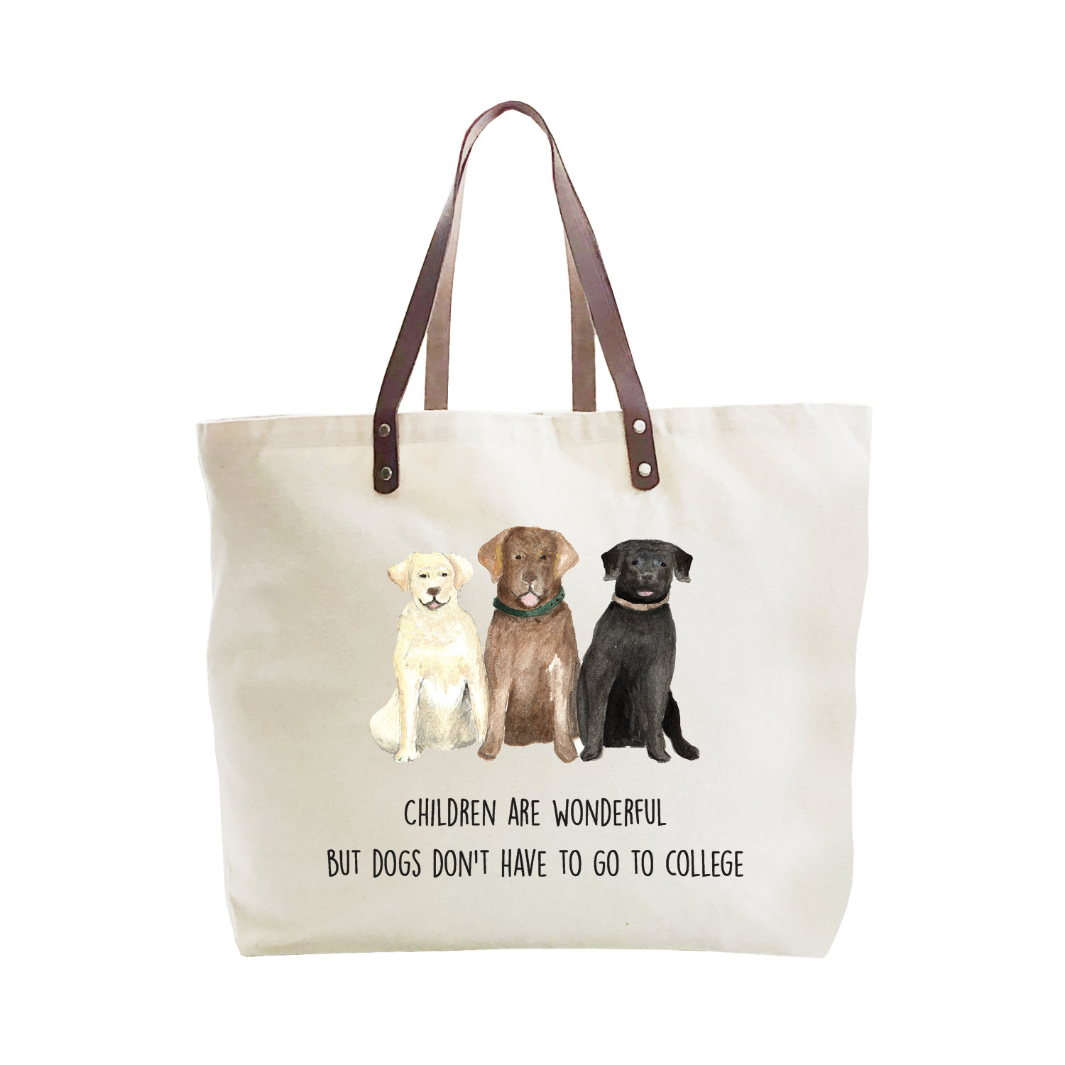 dogs college large tote