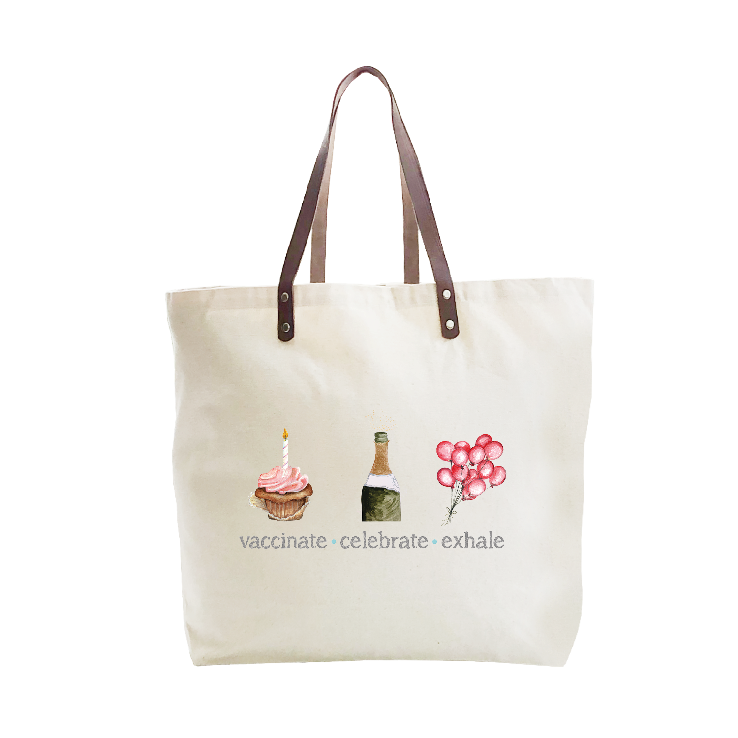 vaccinate celebrate exhale large tote