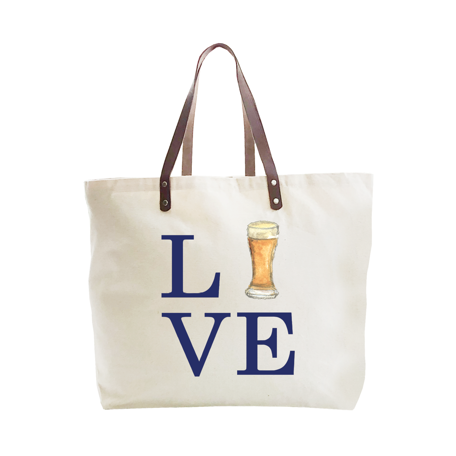 love beer large tote