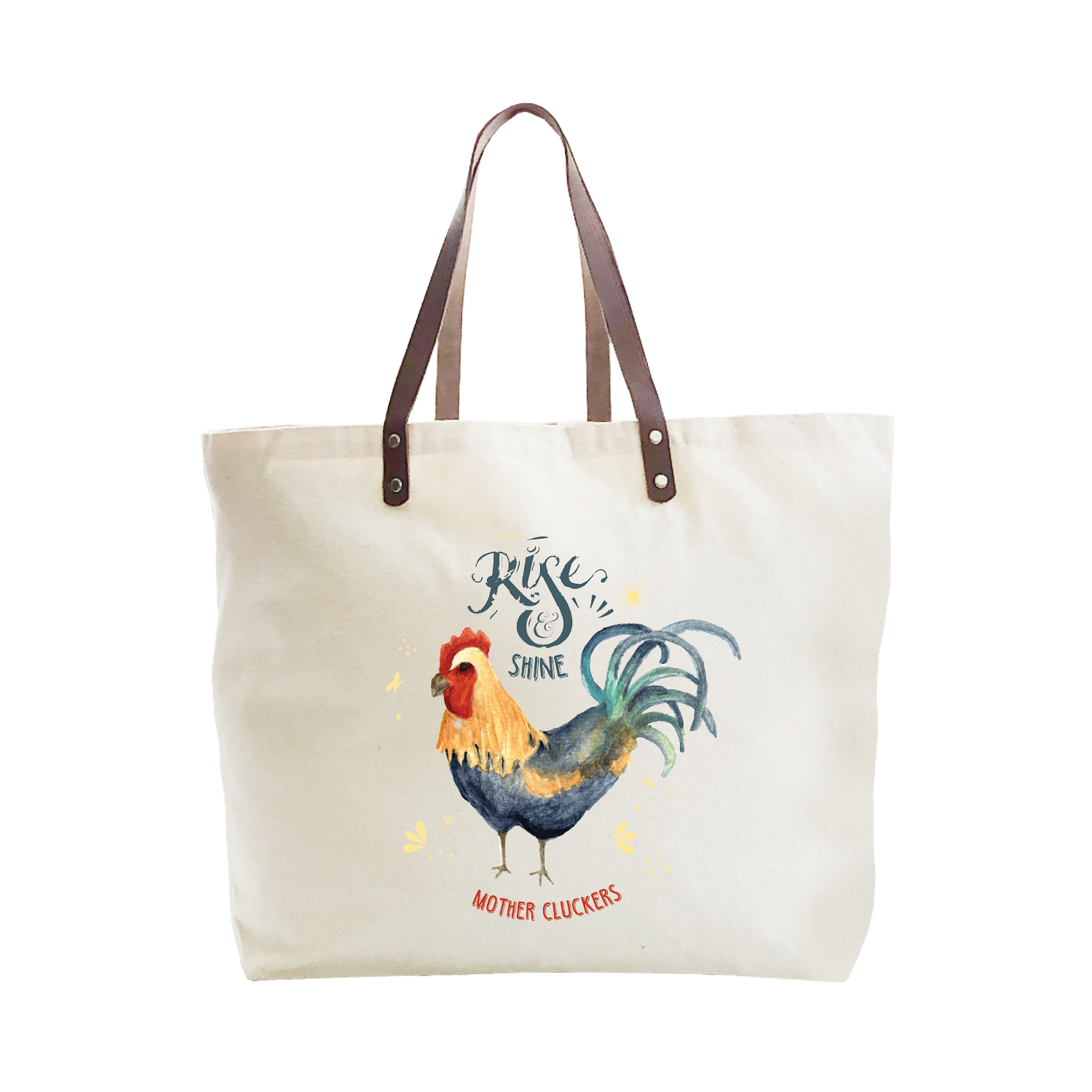 rise and shine mother cluckers large tote