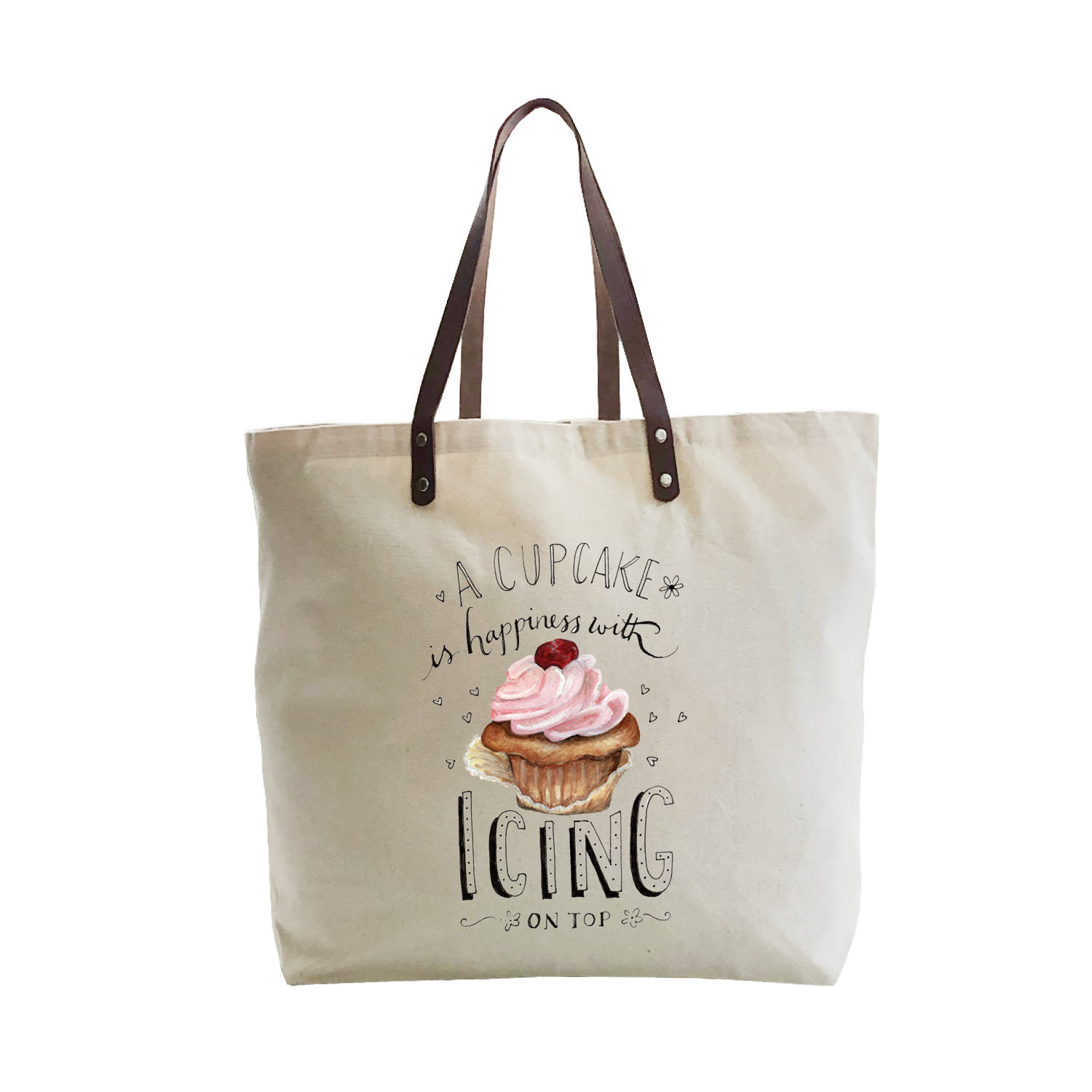 happiness cupcake large tote