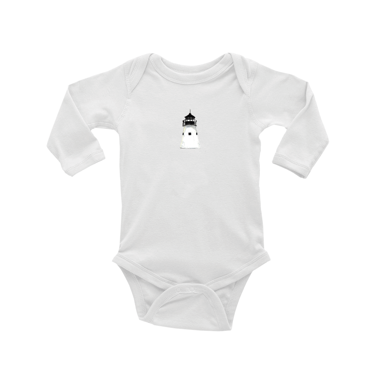 lobster point lighthouse ogunquit baby snap up long sleeve