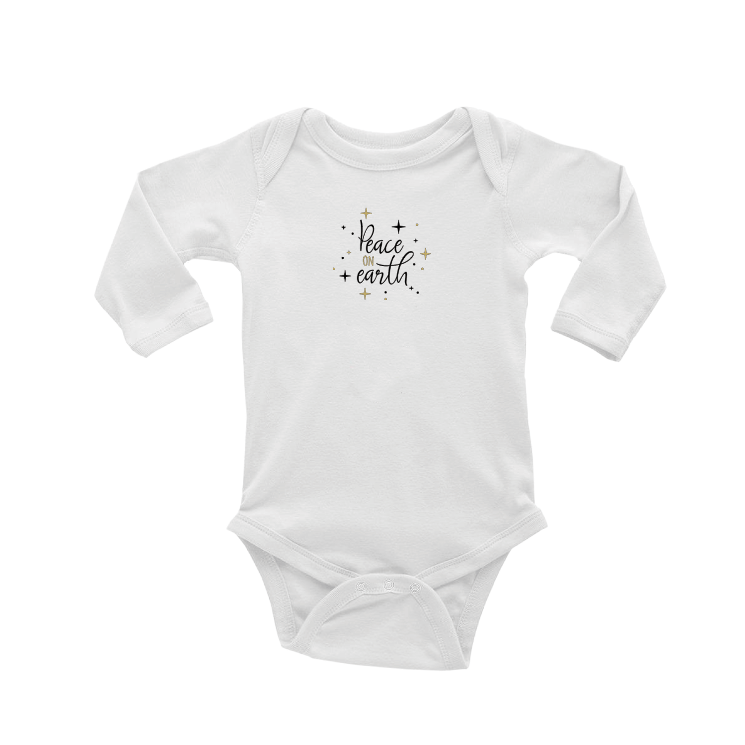 peace on earth baby snap up long sleeve