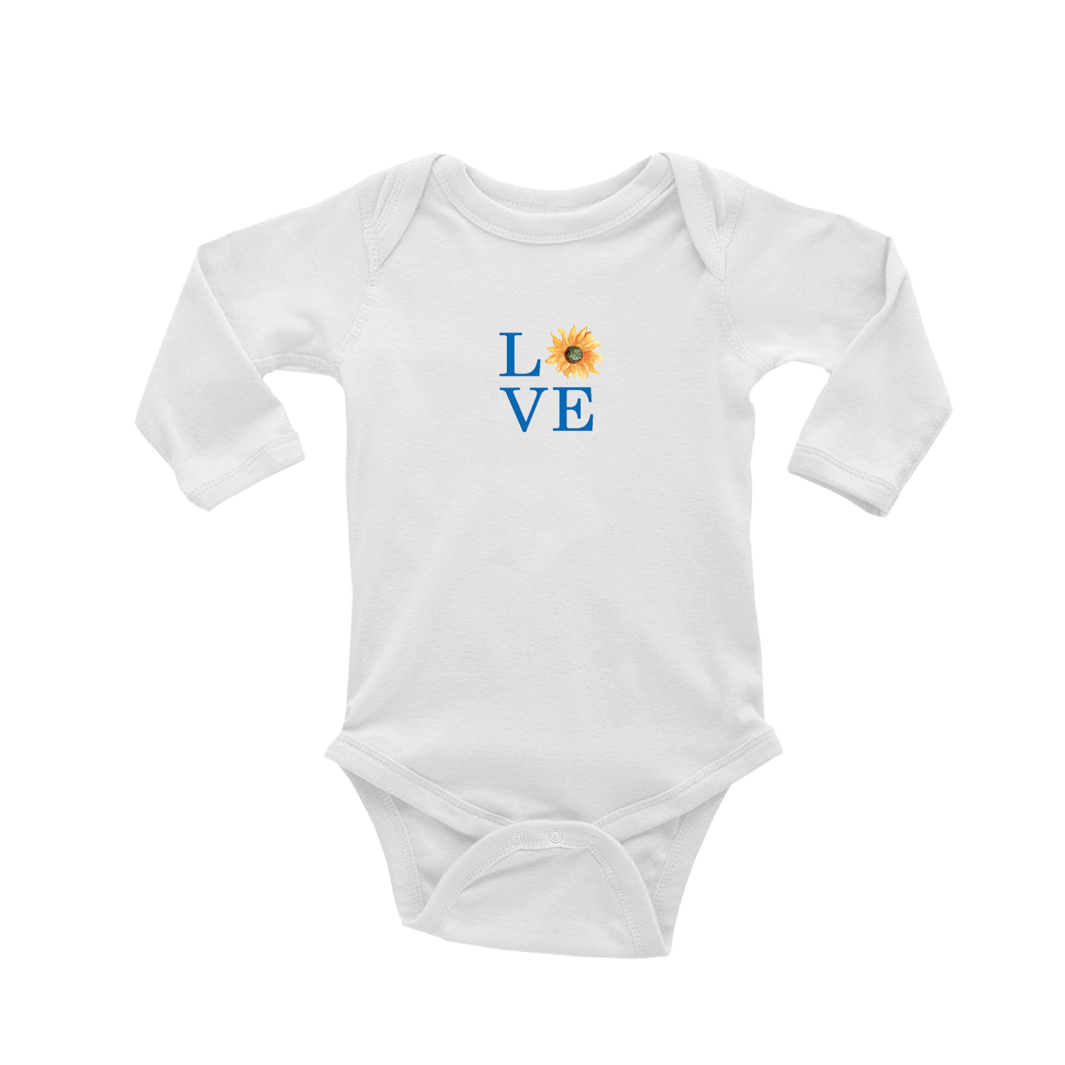 love sunflower baby snap up long sleeve