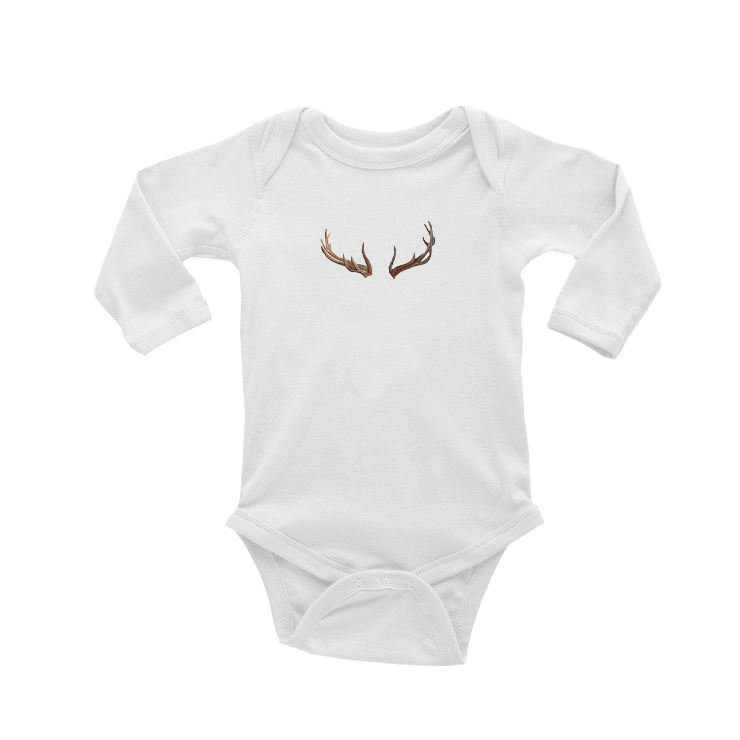 elk antlers baby snap up long sleeve