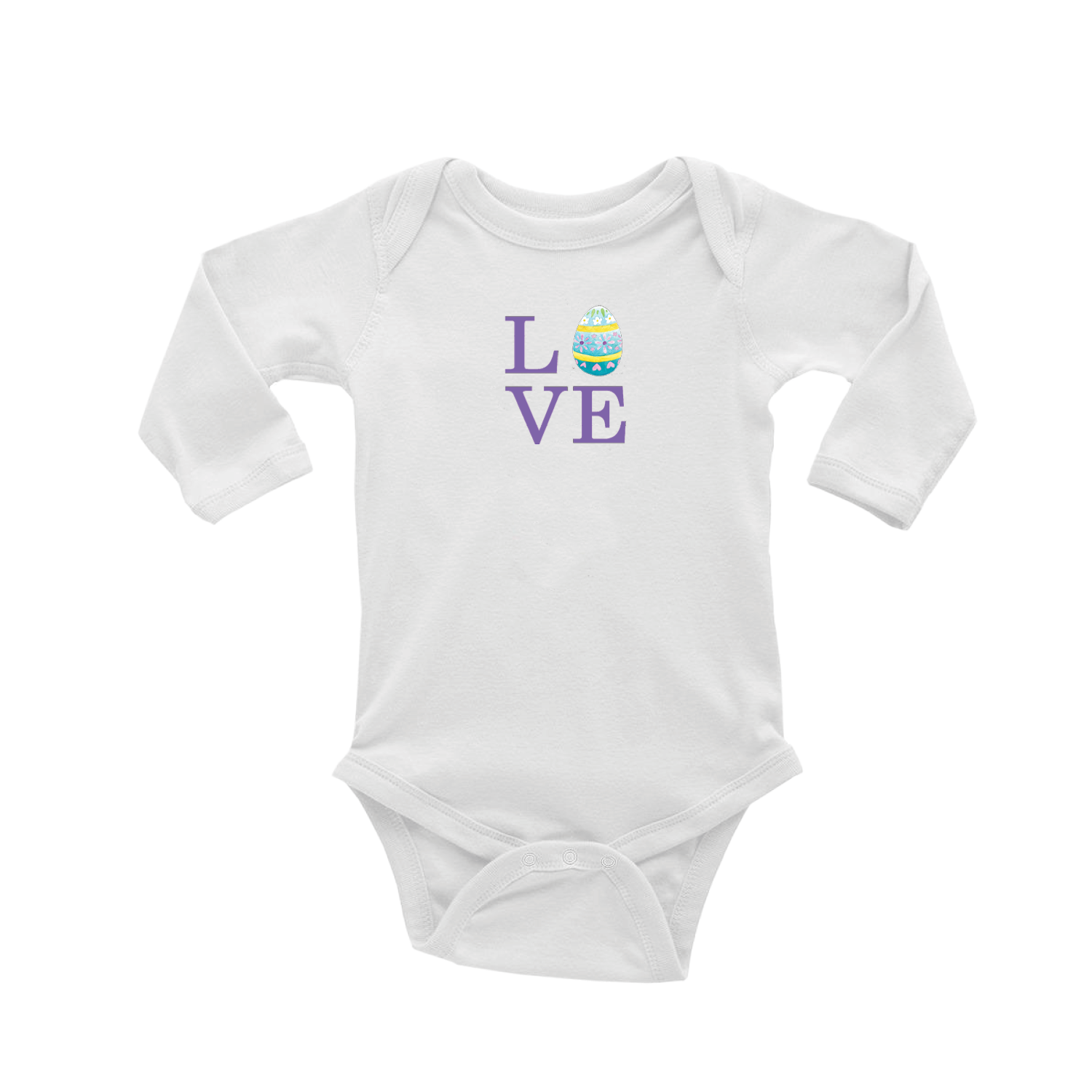 love easter baby snap up long sleeve