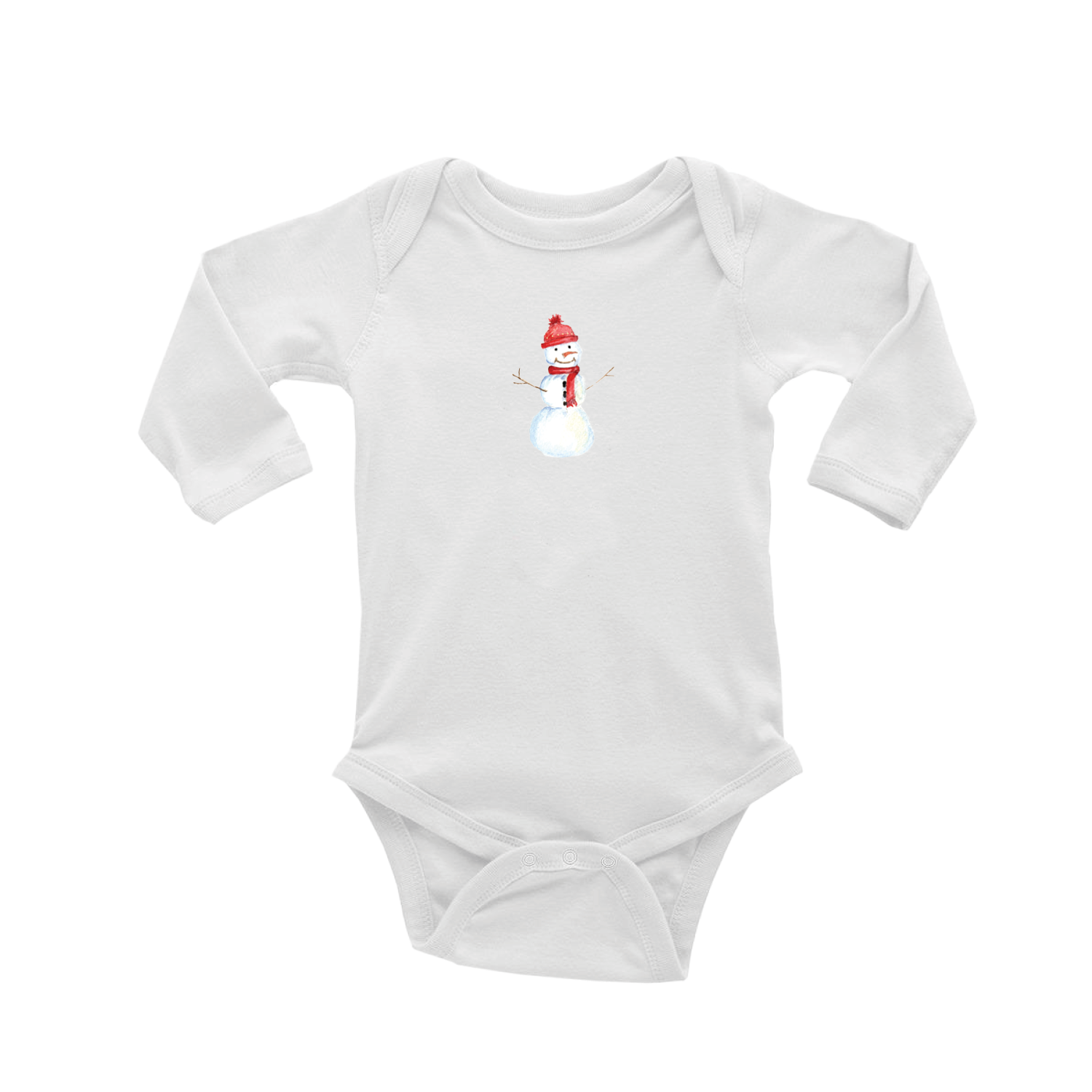 snowman baby snap up long sleeve