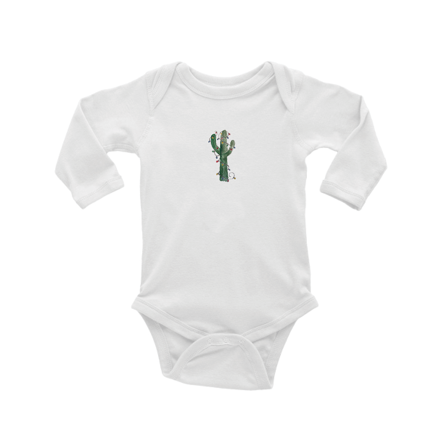 christmas cactus baby snap up long sleeve