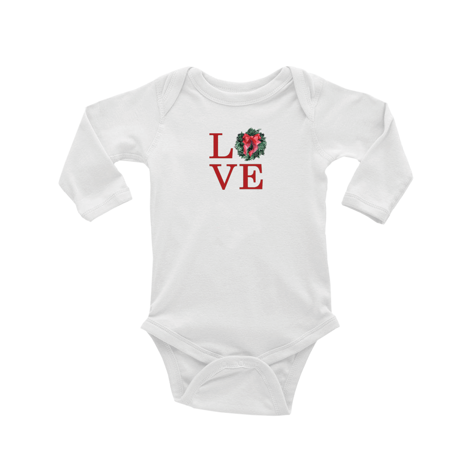 love christmas baby snap up long sleeve