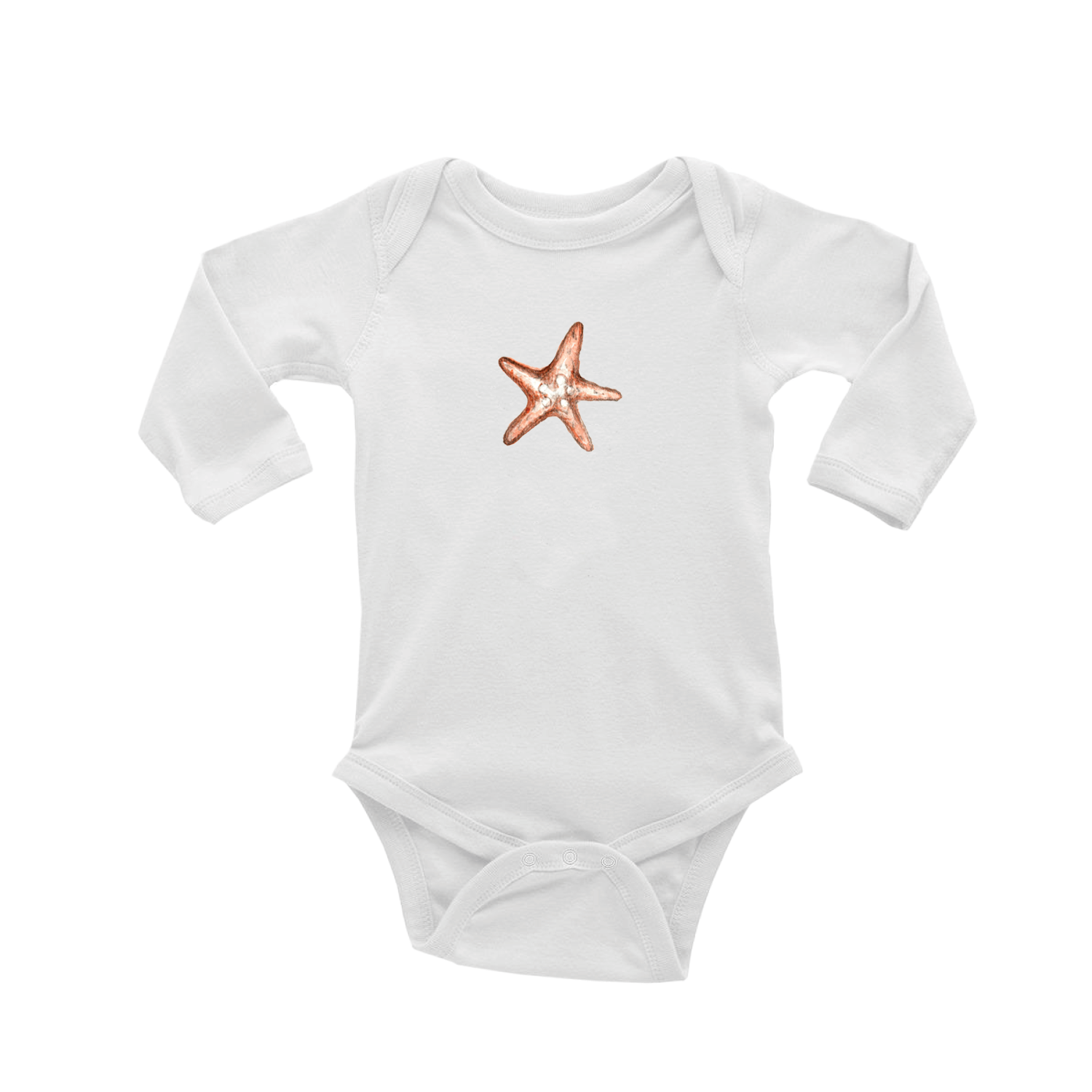 starfish brown baby snap up long sleeve