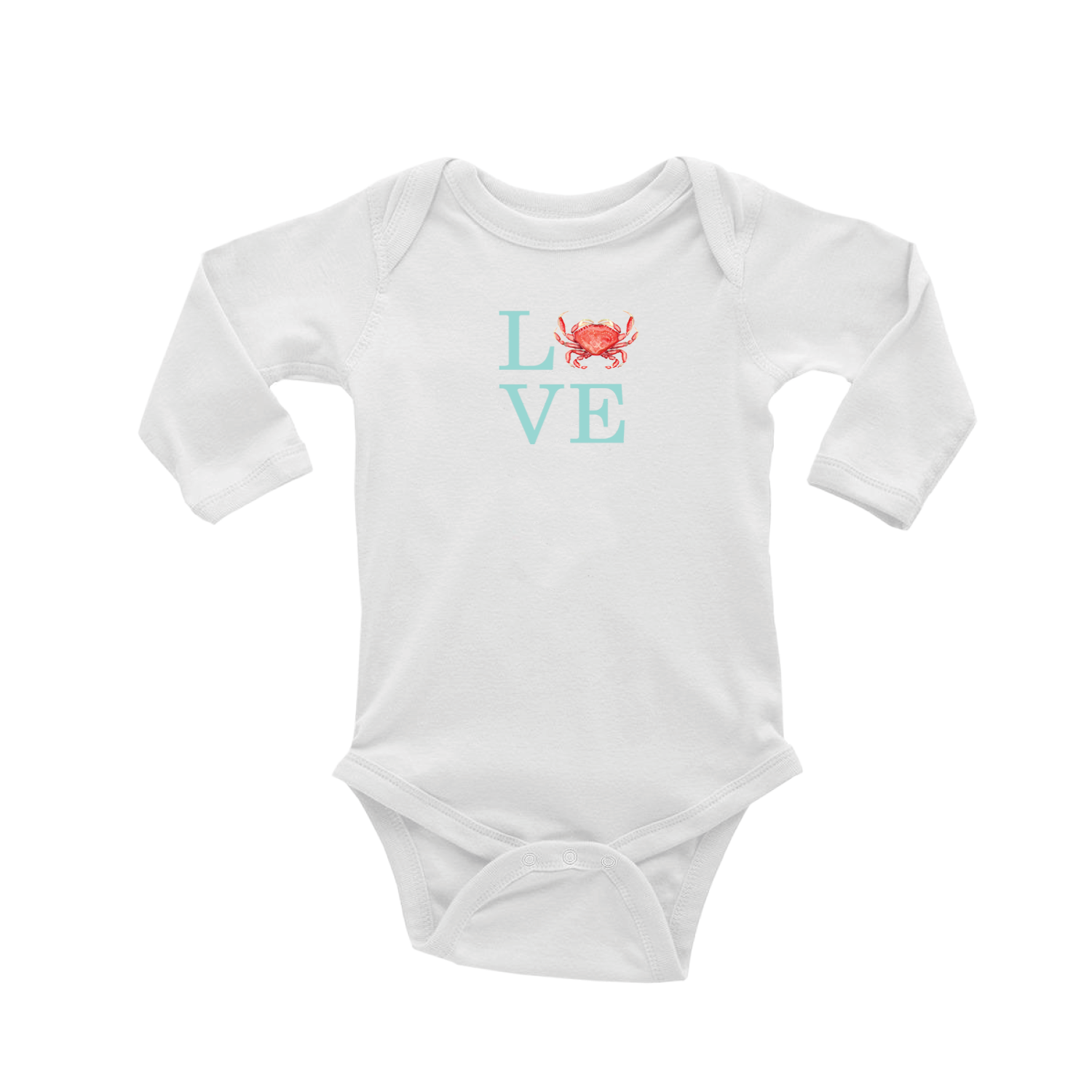 love crab baby snap up long sleeve