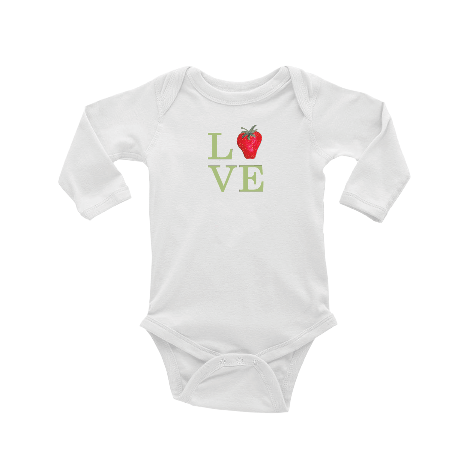 love strawberry baby snap up long sleeve