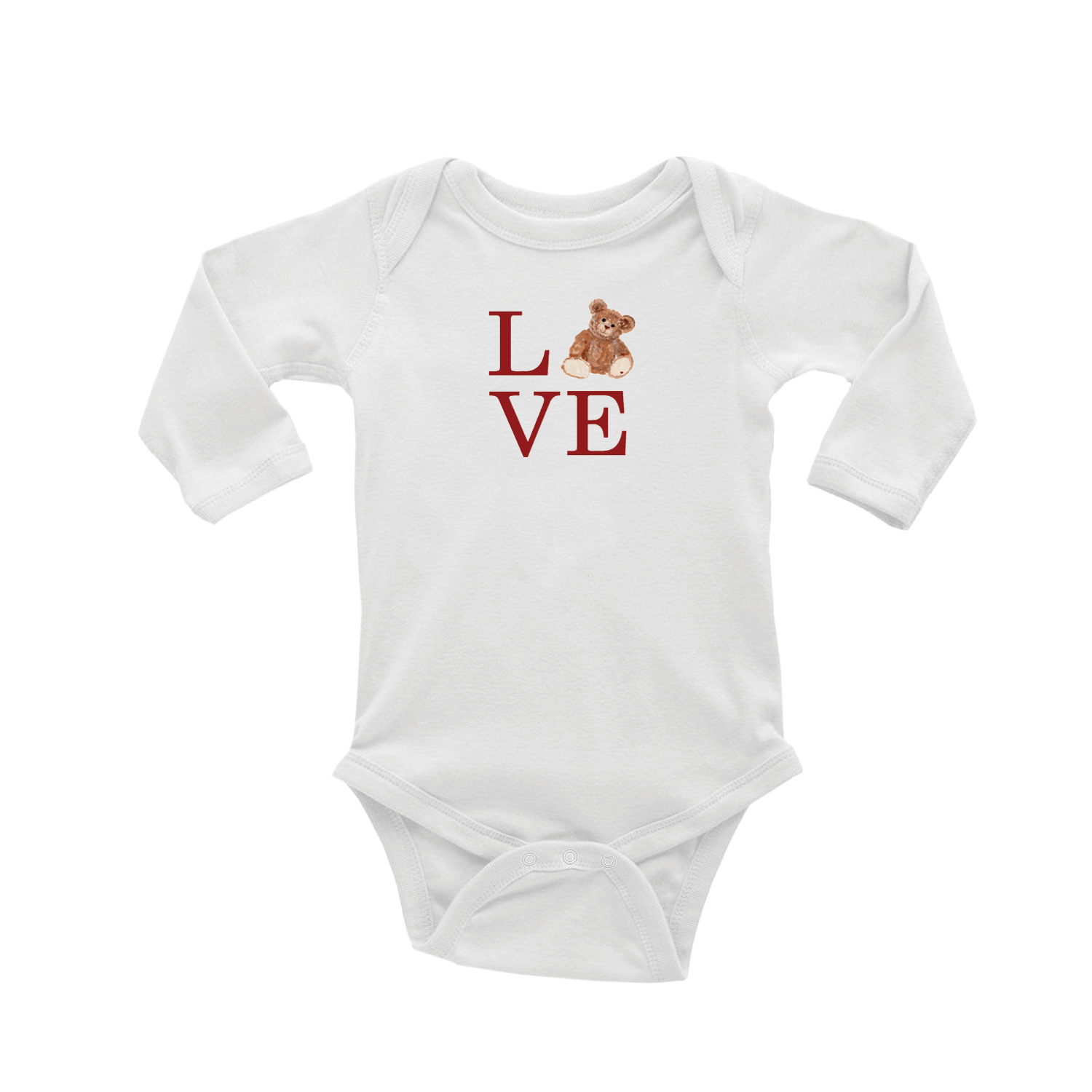 love teddy baby snap up long sleeve