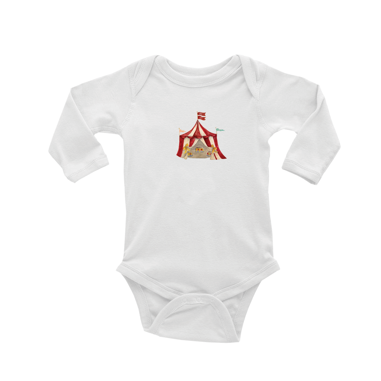 circus tent baby snap up long sleeve