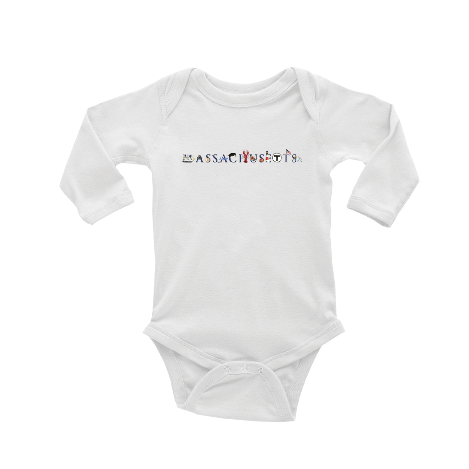 Massachusetts baby snap up long sleeve