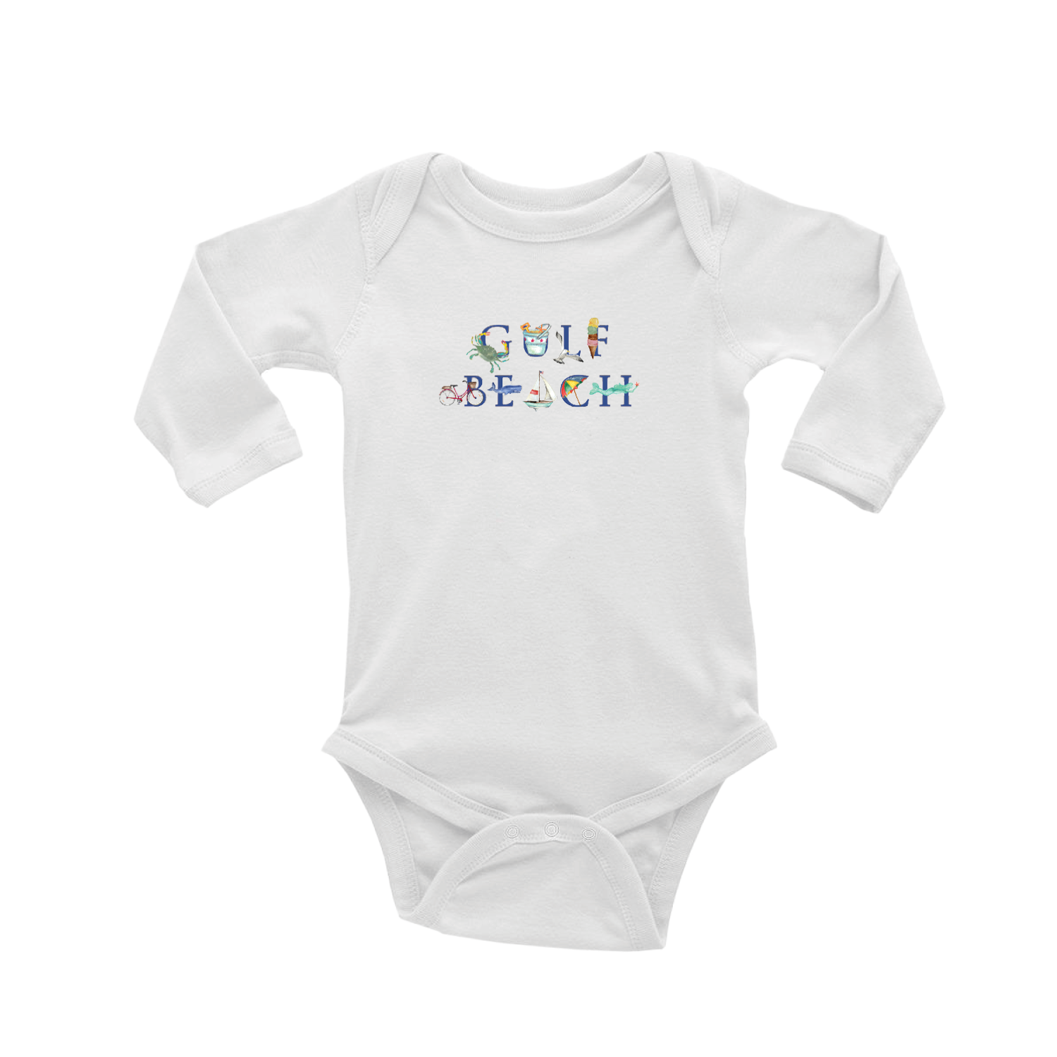 gulf beach baby snap up long sleeve