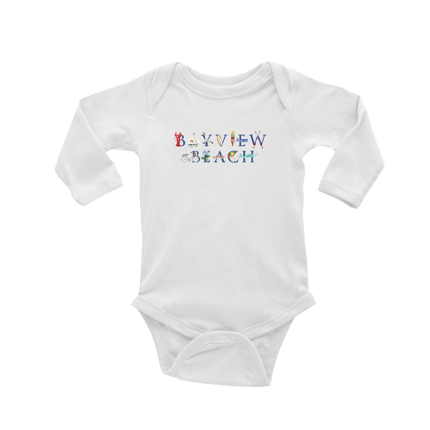 bayview beach baby snap up long sleeve