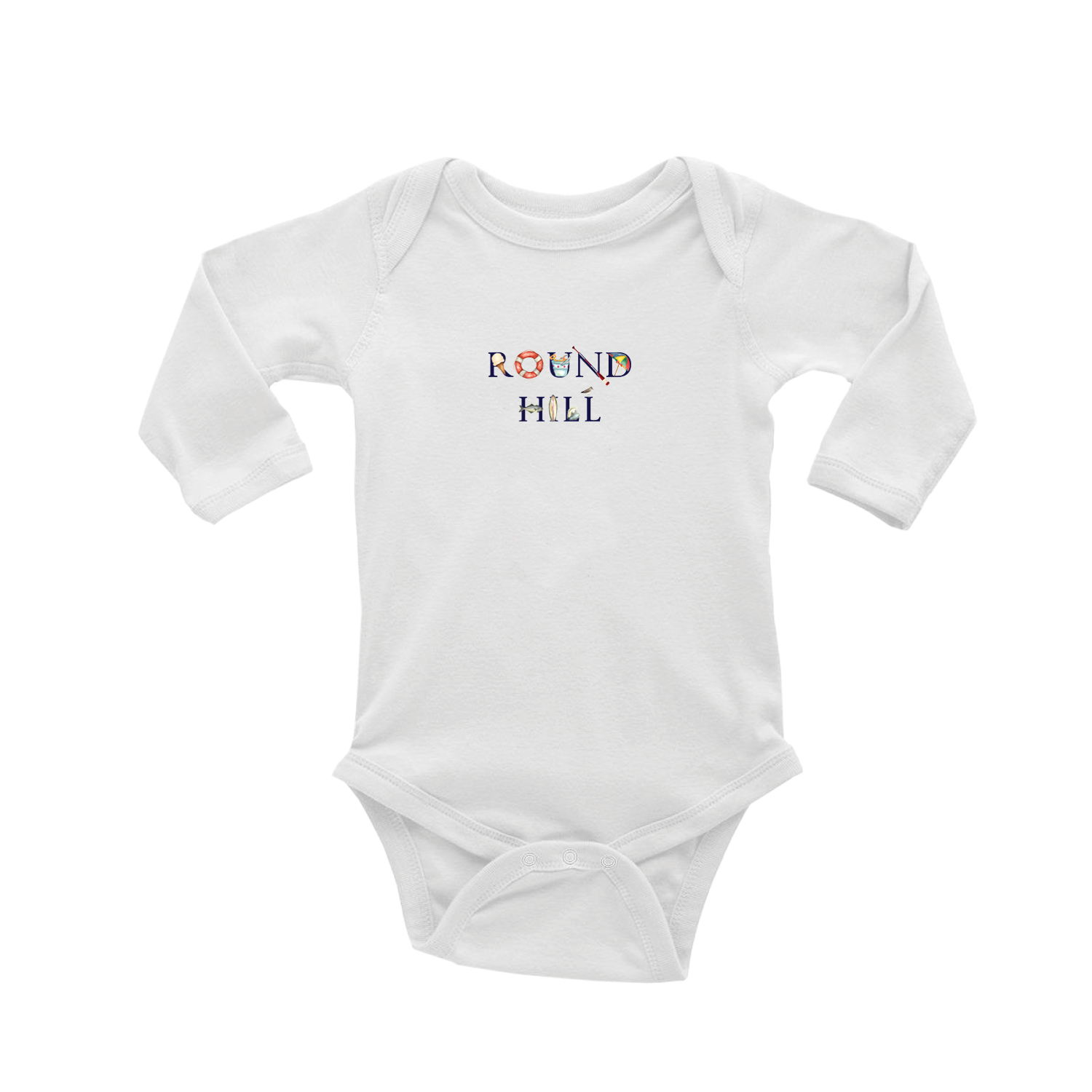 round hill beach baby snap up long sleeve