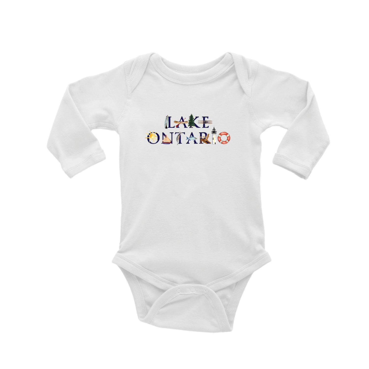 lake ontario baby snap up long sleeve