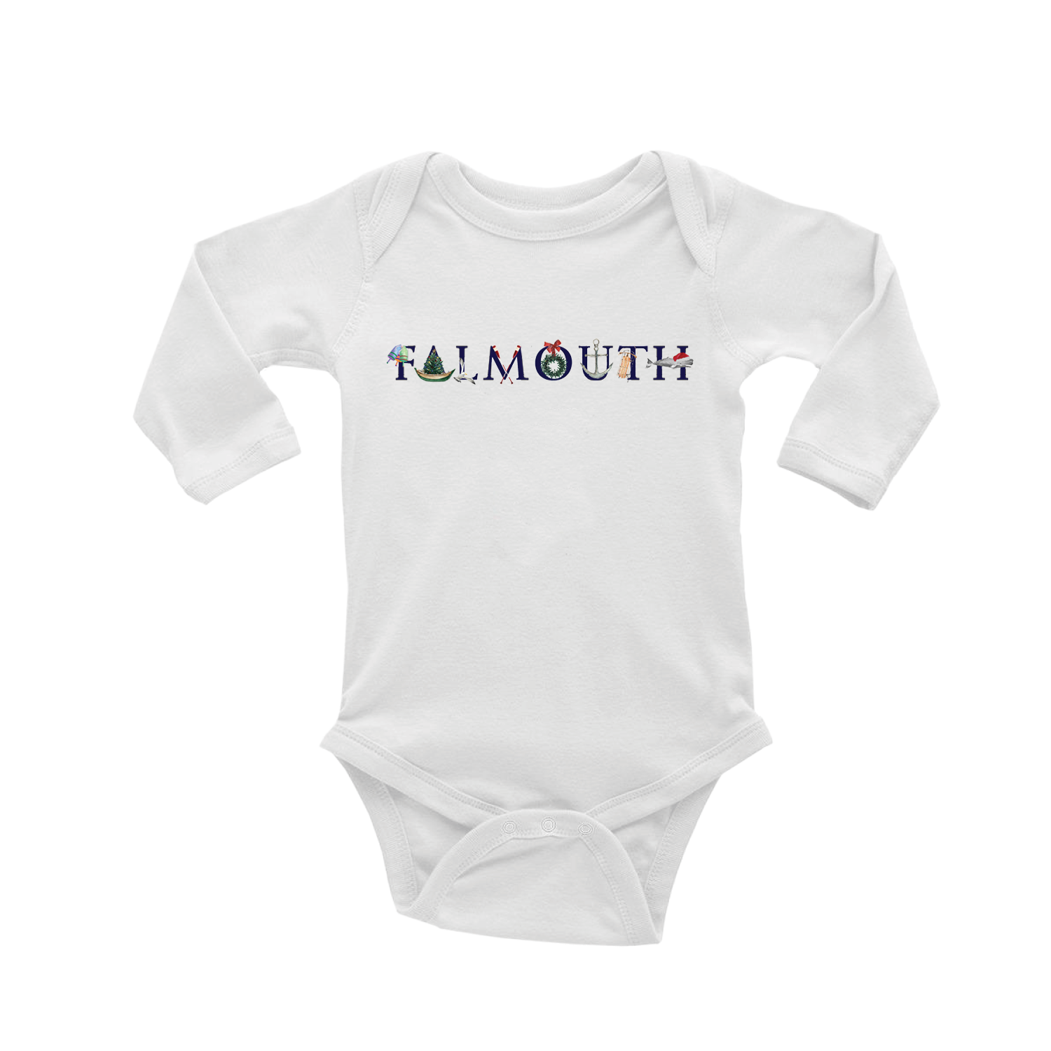 falmouth holiday baby snap up long sleeve