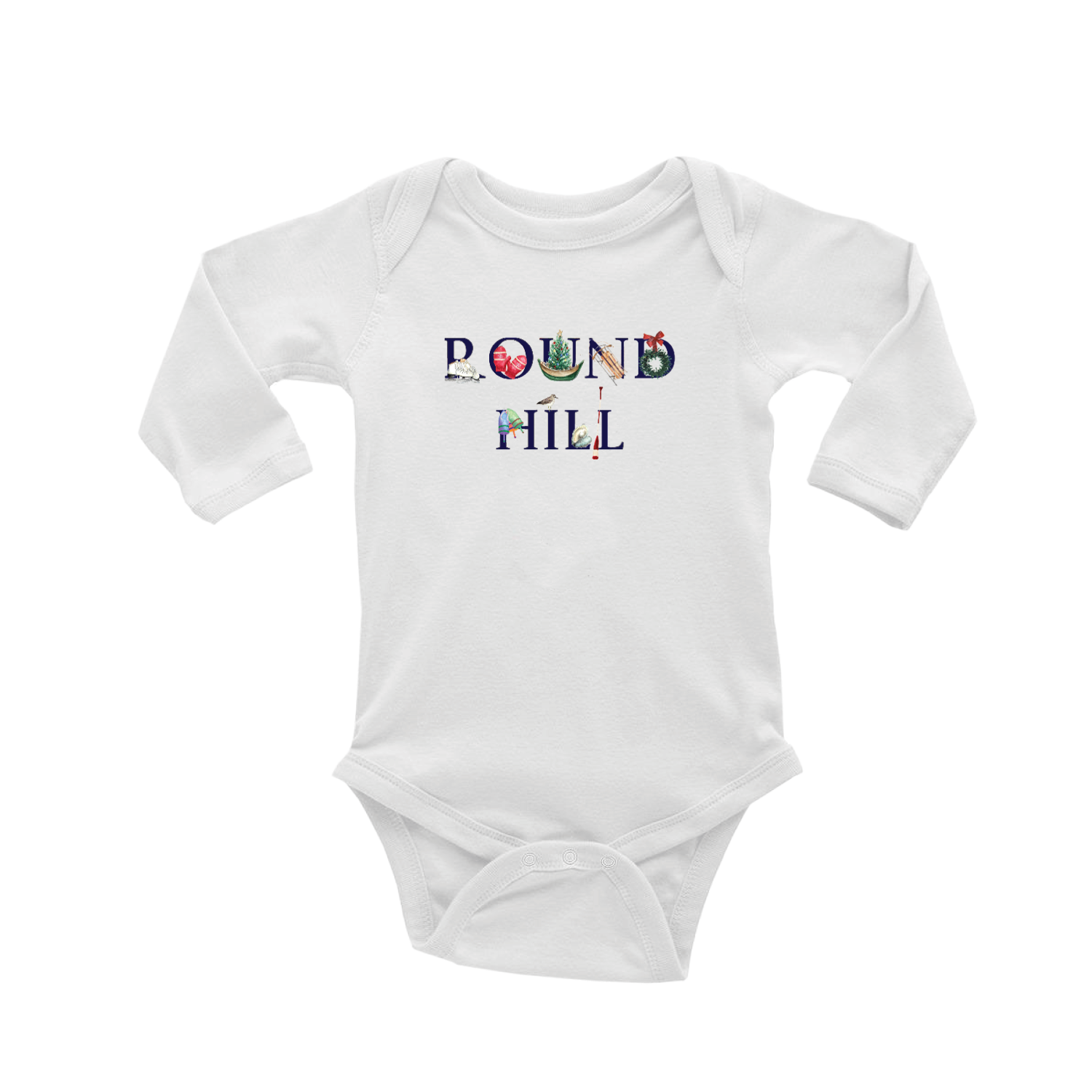 round hill winter holiday baby snap up long sleeve