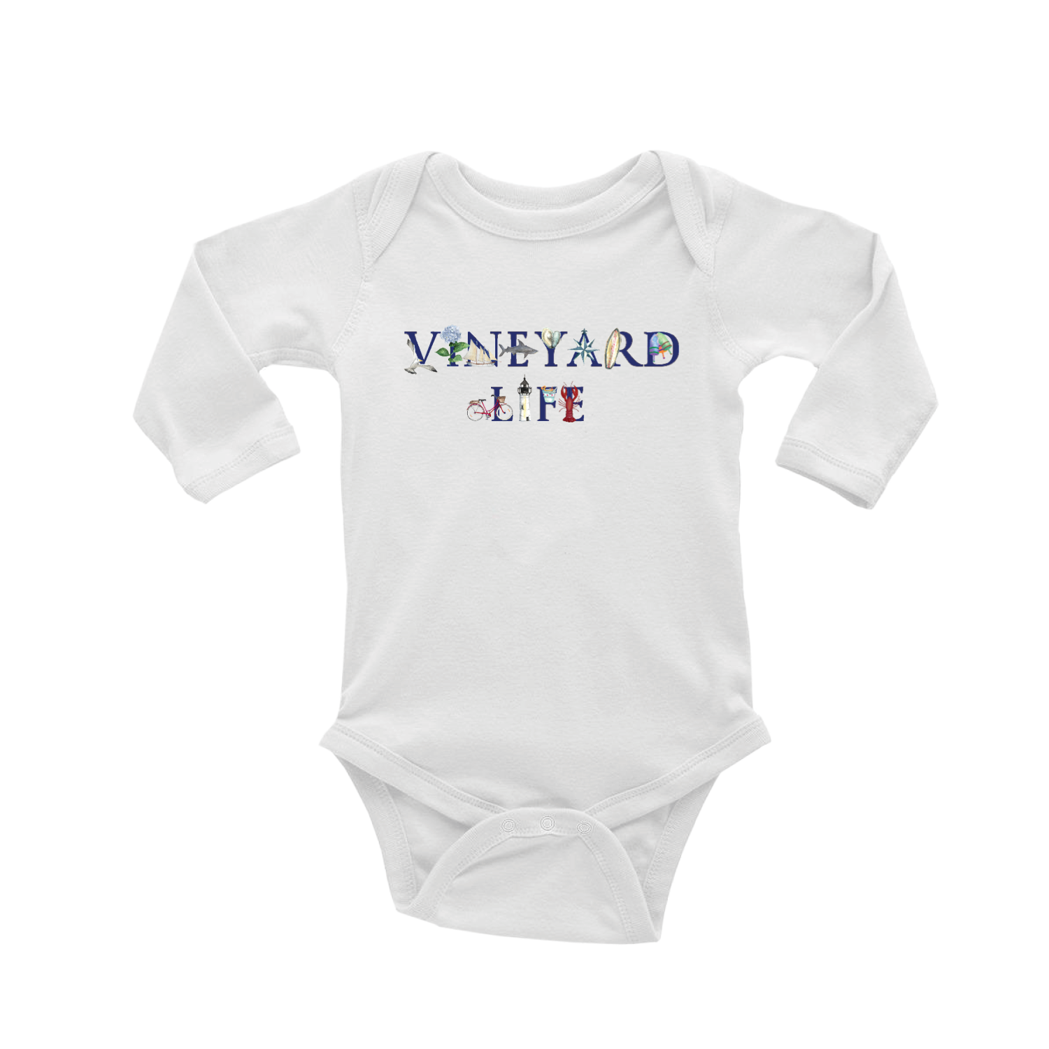 vineyard life baby snap up long sleeve