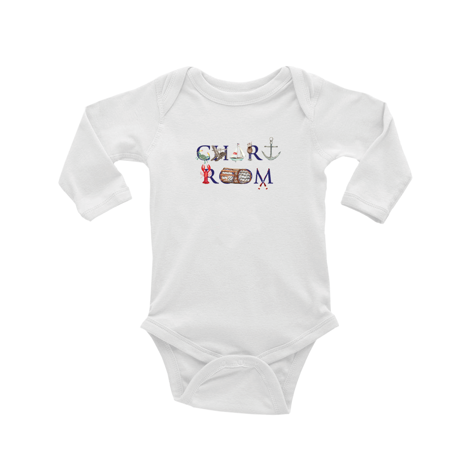 chart room baby snap up long sleeve