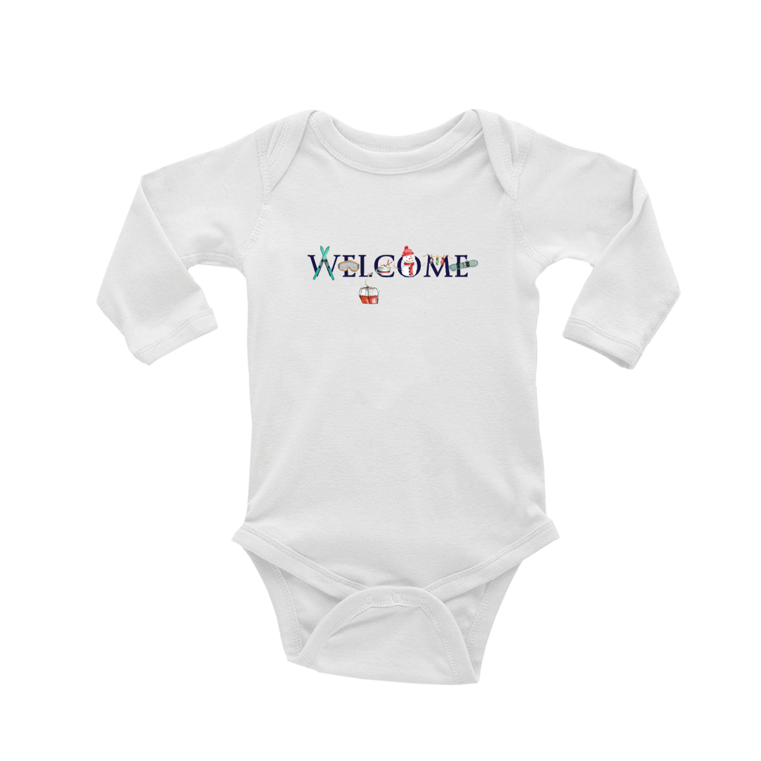 welcome ski version baby snap up long sleeve